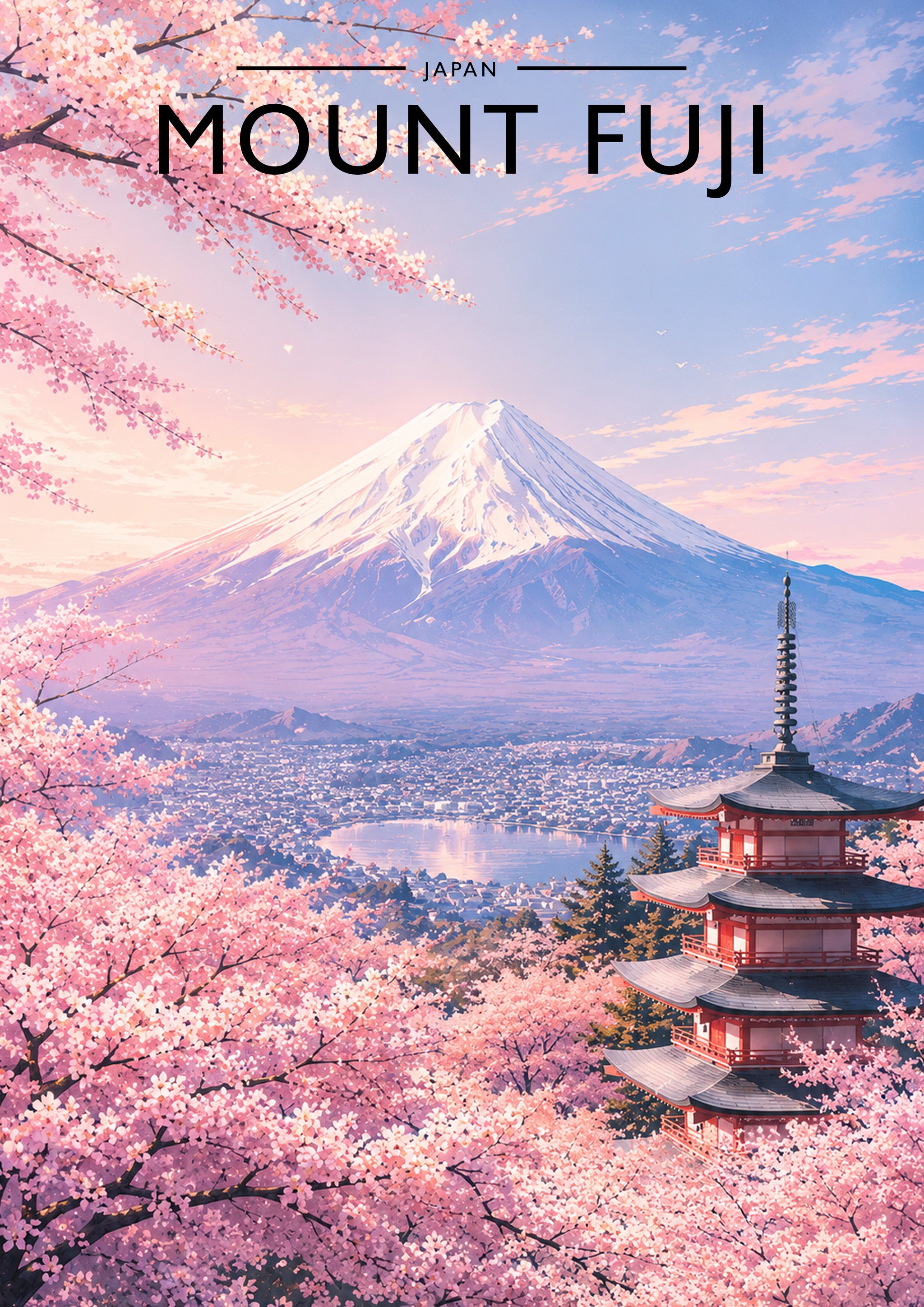 Mount Fuji Travel Poster - A4 travel poster print