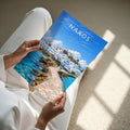 Naxos Travel Poster - A4 print held in hand
