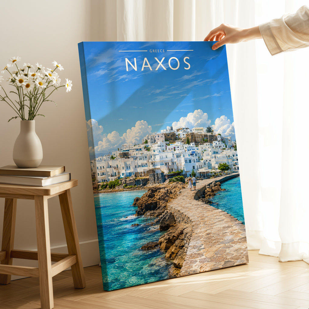 Naxos Travel Poster as a gallery-wrapped canvas
