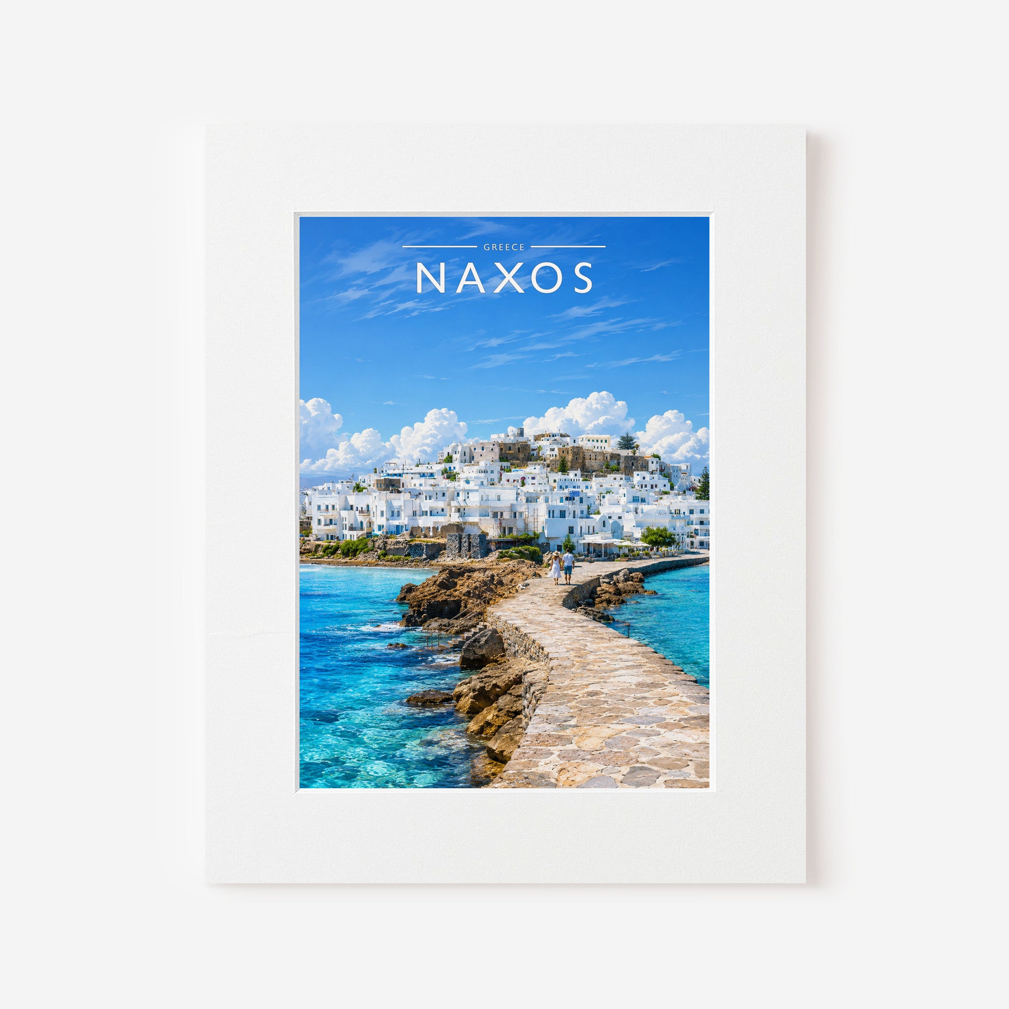 Naxos Travel Poster in a white mount