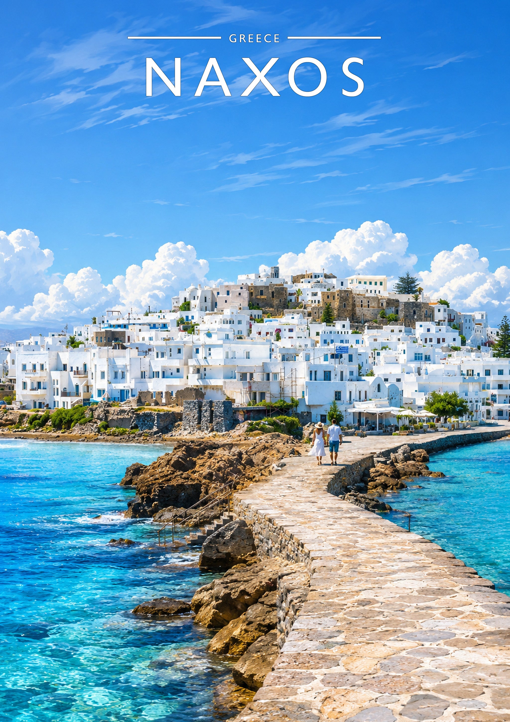 Naxos Travel Poster - A4 travel poster print