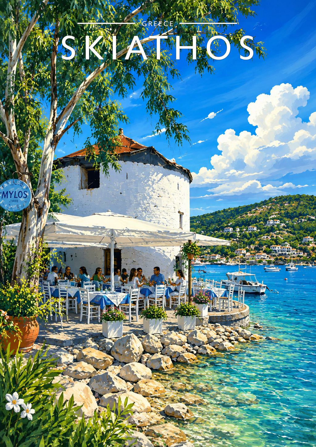 Skiathos #3 Travel Poster - A4 travel poster print