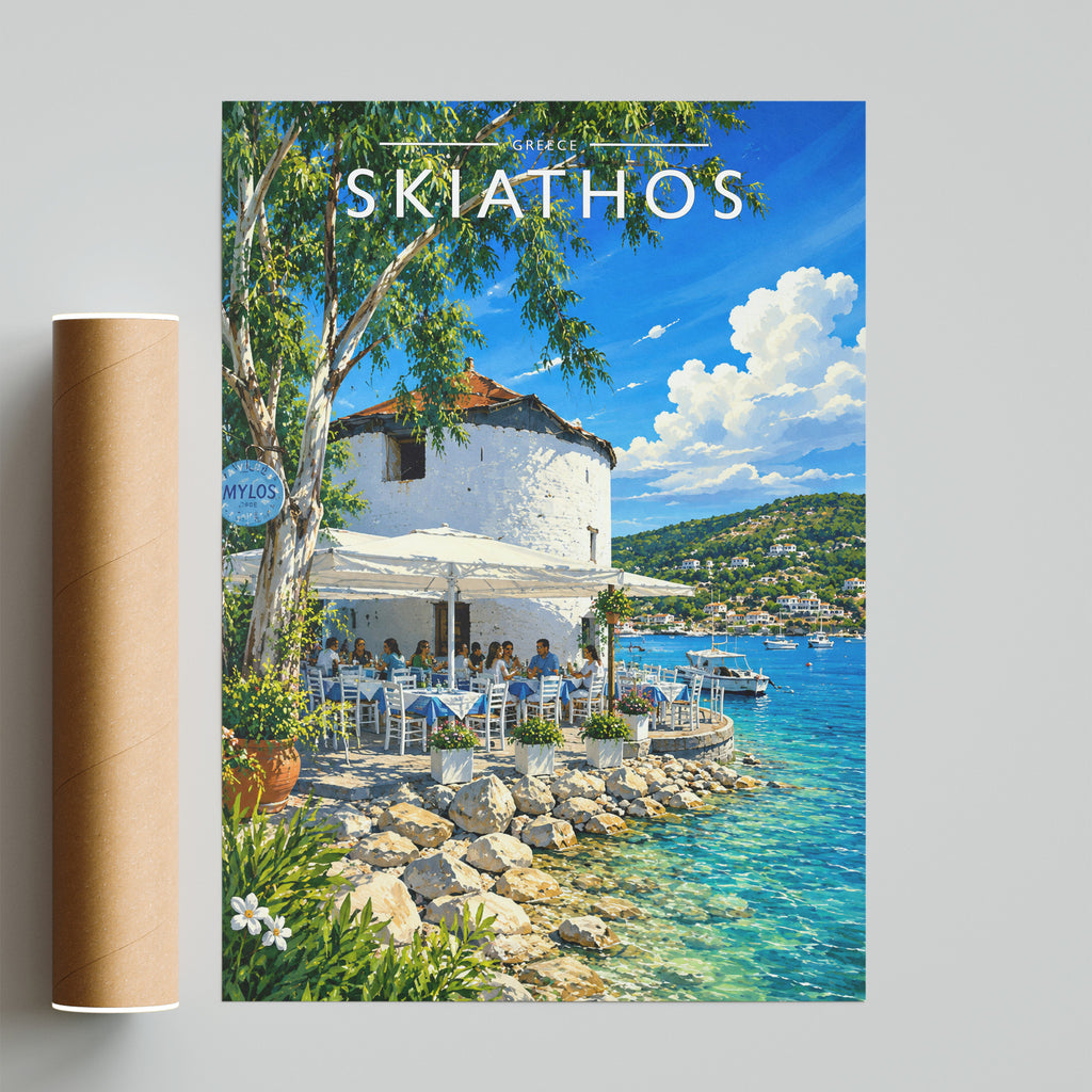 Skiathos #3 Travel Poster - fine art print with shipping tube