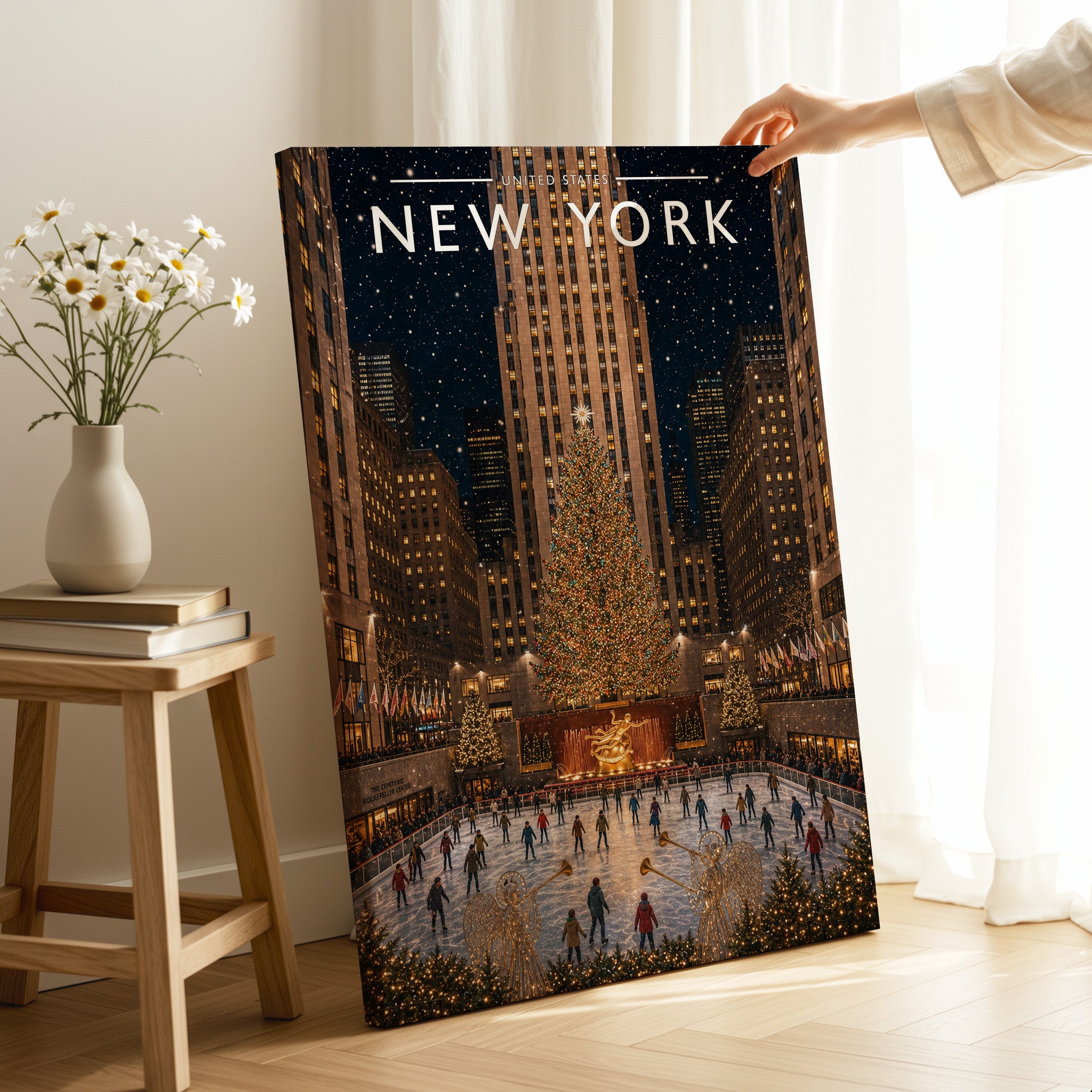 New York #6 Travel Poster as a gallery-wrapped canvas