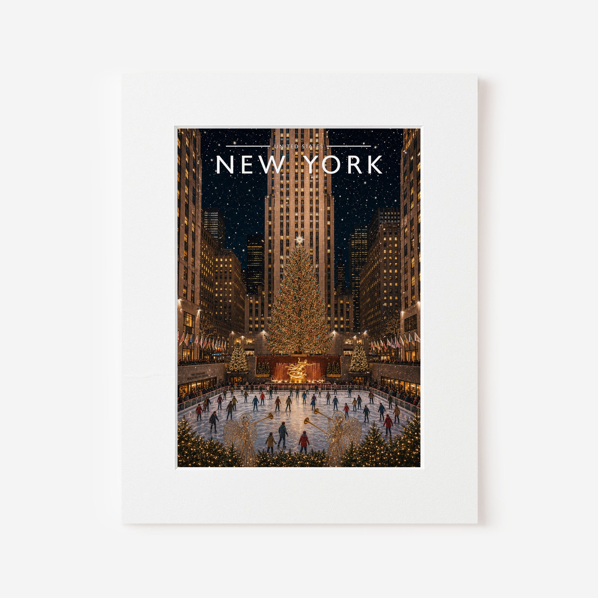 New York #6 Travel Poster in a white mount