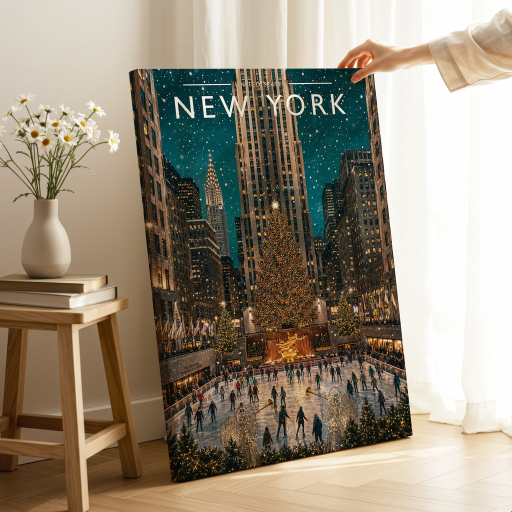 New York #7 Travel Poster as a gallery-wrapped canvas