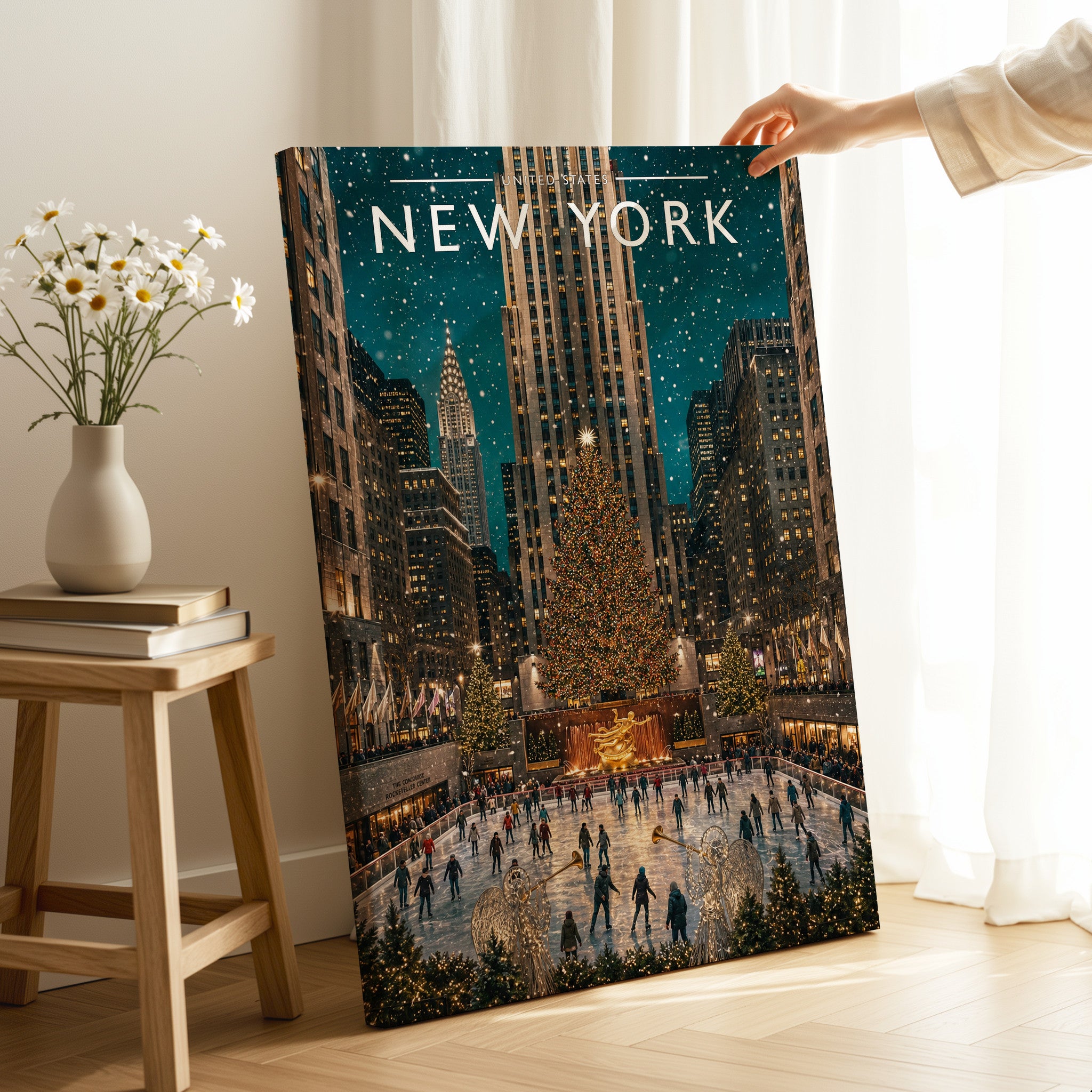 New York #7 Travel Poster as a gallery-wrapped canvas