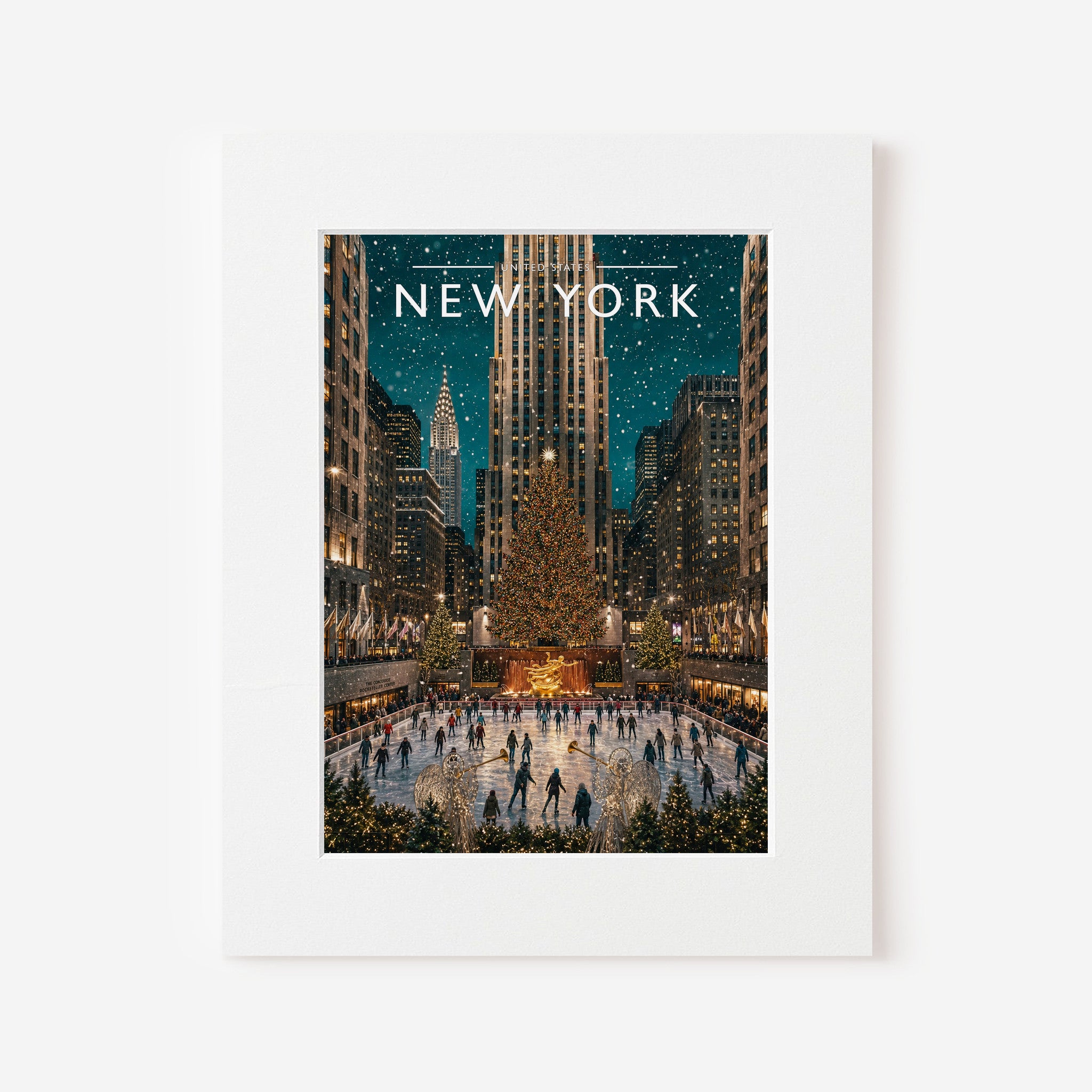 New York #7 Travel Poster in a white mount