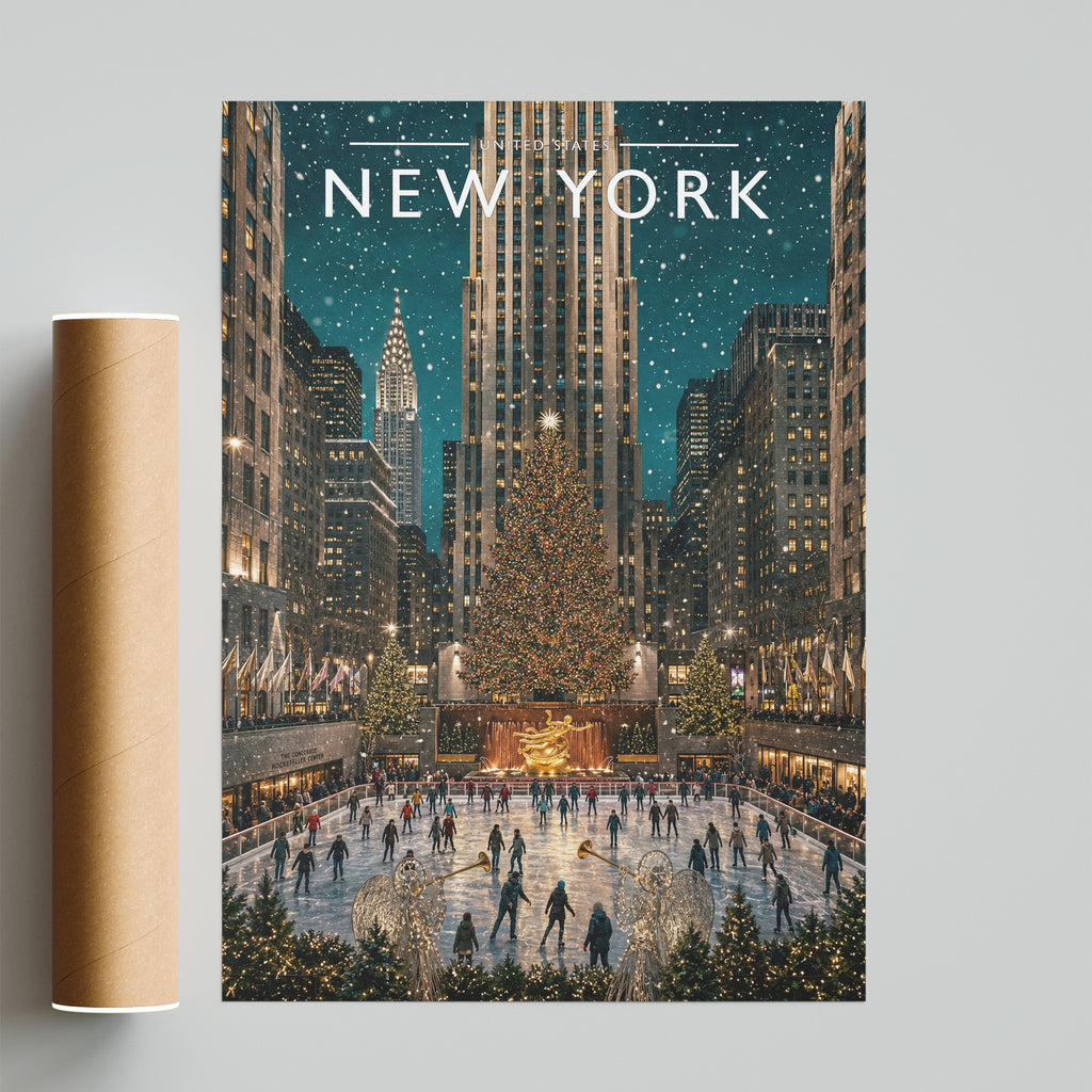 New York #7 Travel Poster - fine art print with shipping tube