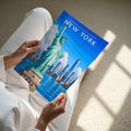 New York #8 Travel Poster - A4 print held in hand