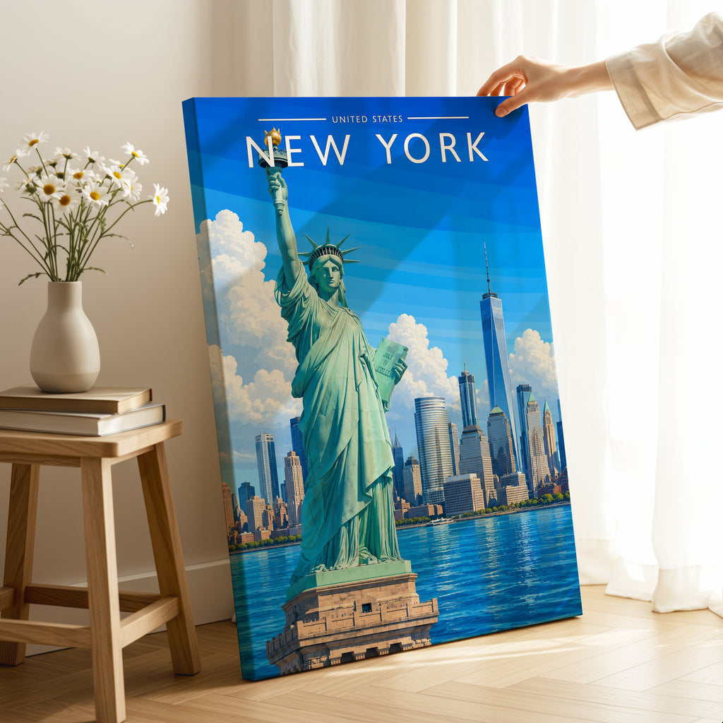 New York #8 Travel Poster as a gallery-wrapped canvas