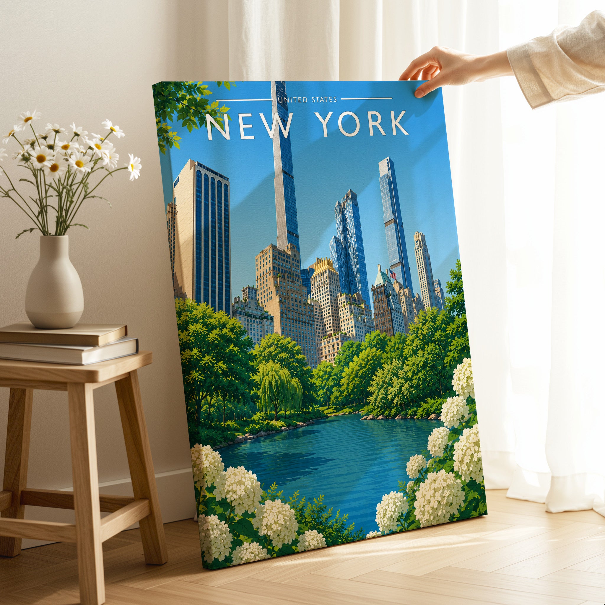 New York #9 Travel Poster as a gallery-wrapped canvas
