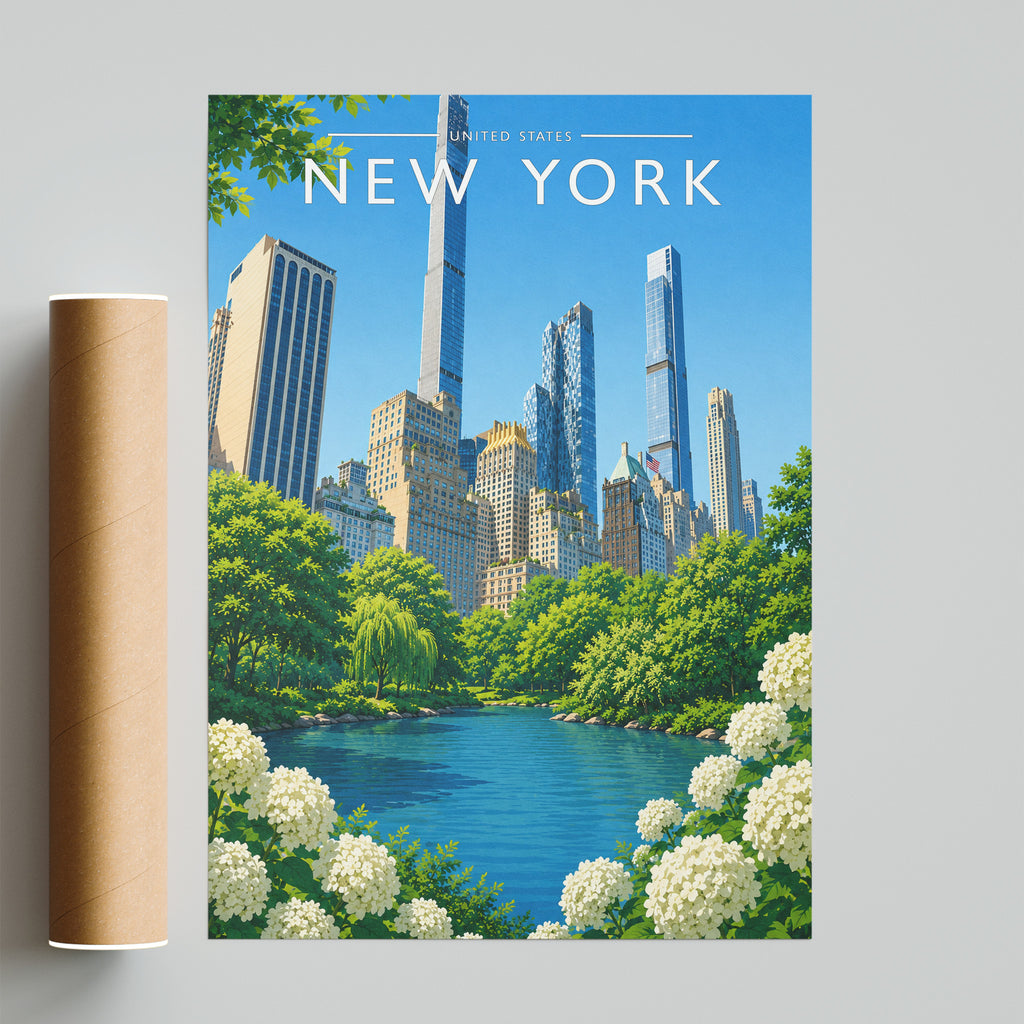 New York #9 Travel Poster - fine art print with shipping tube