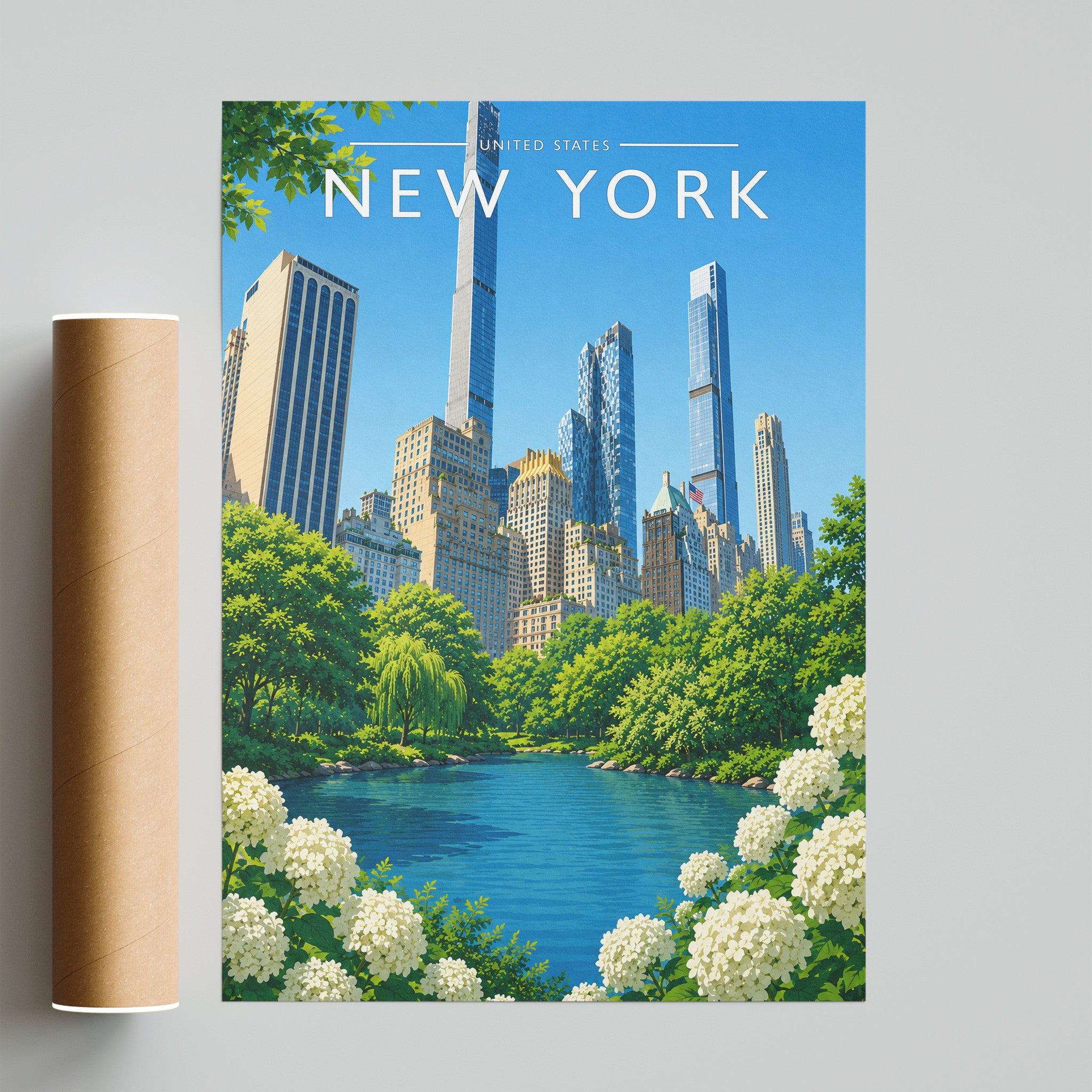 New York #9 Travel Poster - fine art print with shipping tube