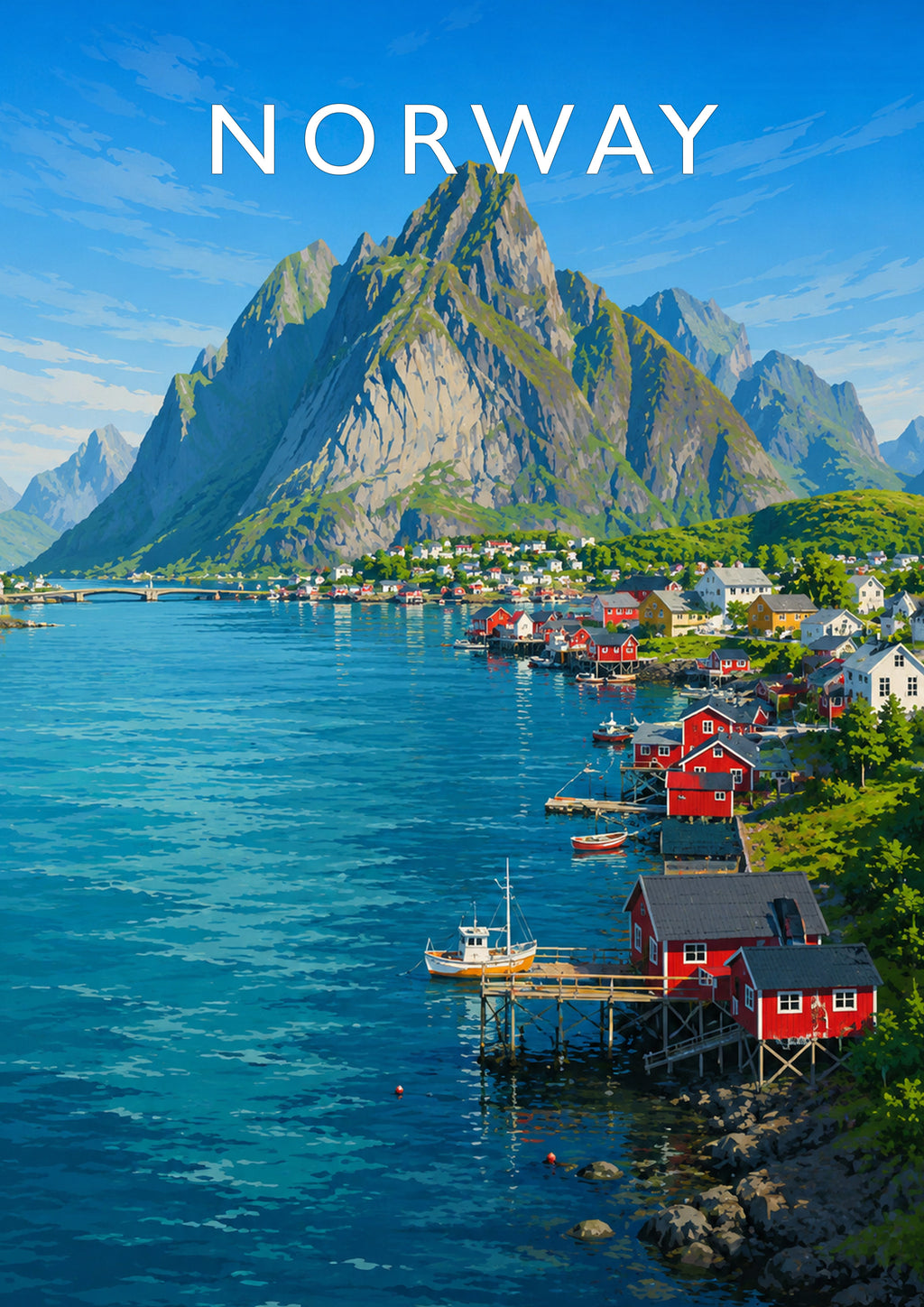 Norway Travel Poster - A4 travel poster print