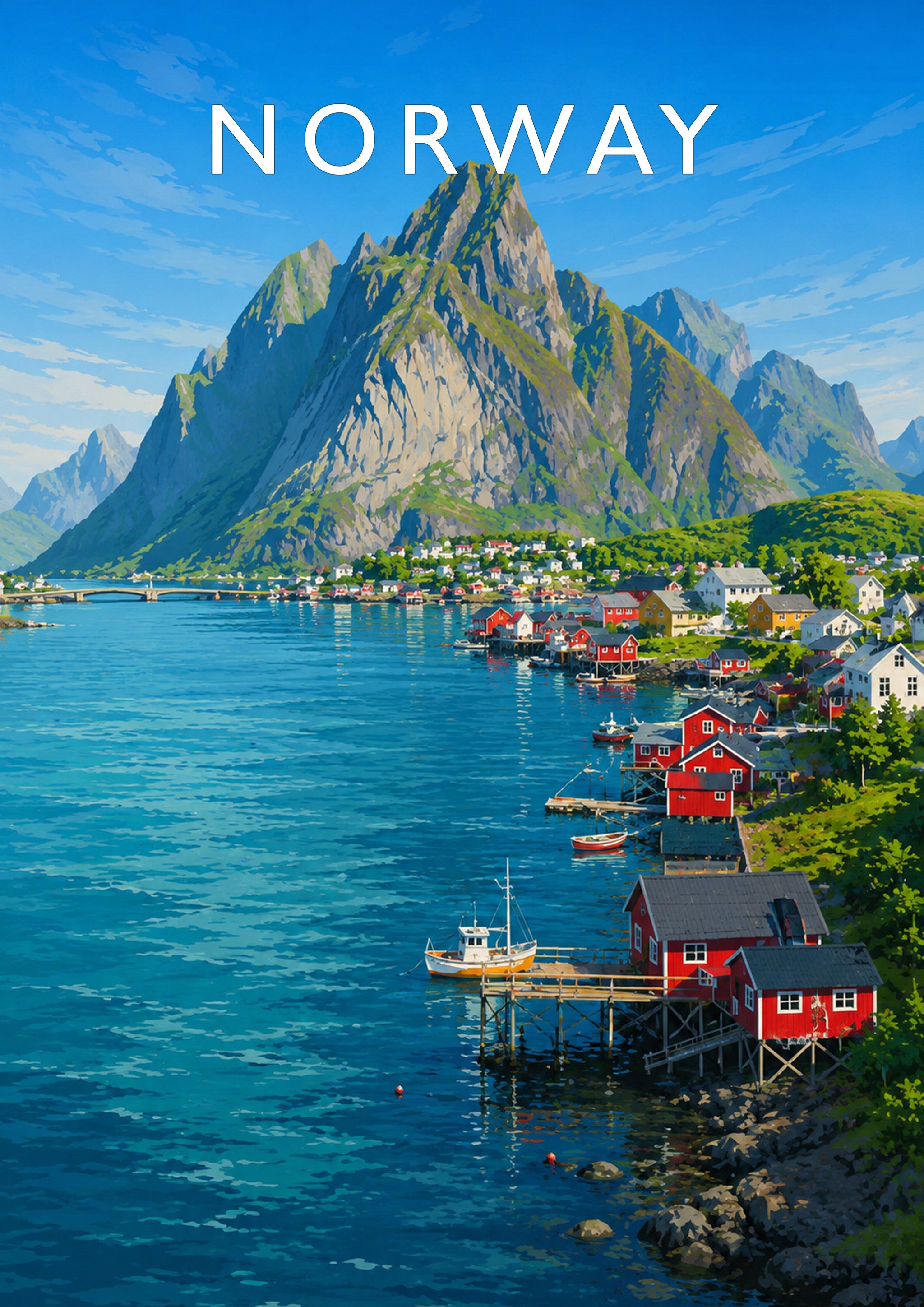 Norway Travel Poster - A4 travel poster print