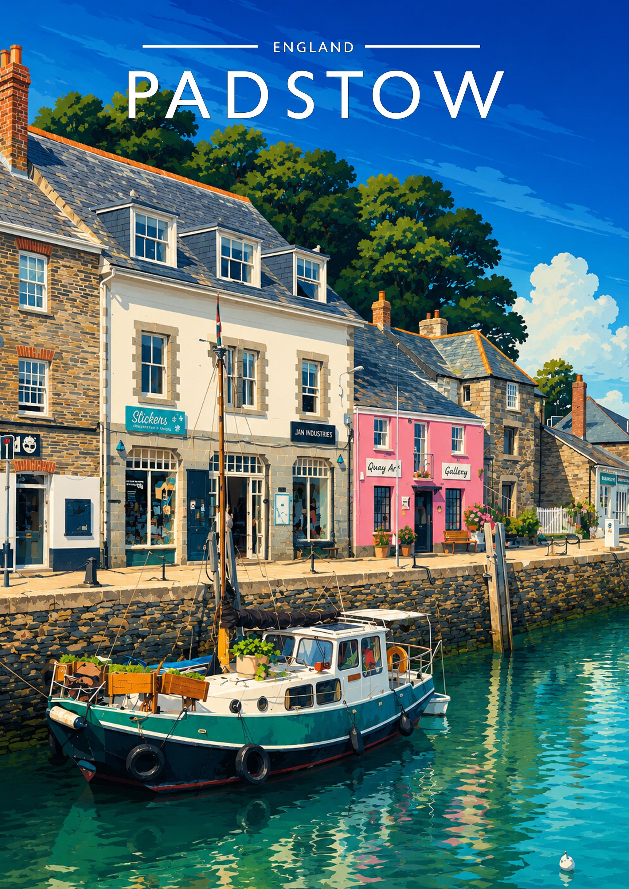 Padstow #2 Travel Poster - A4 travel poster print