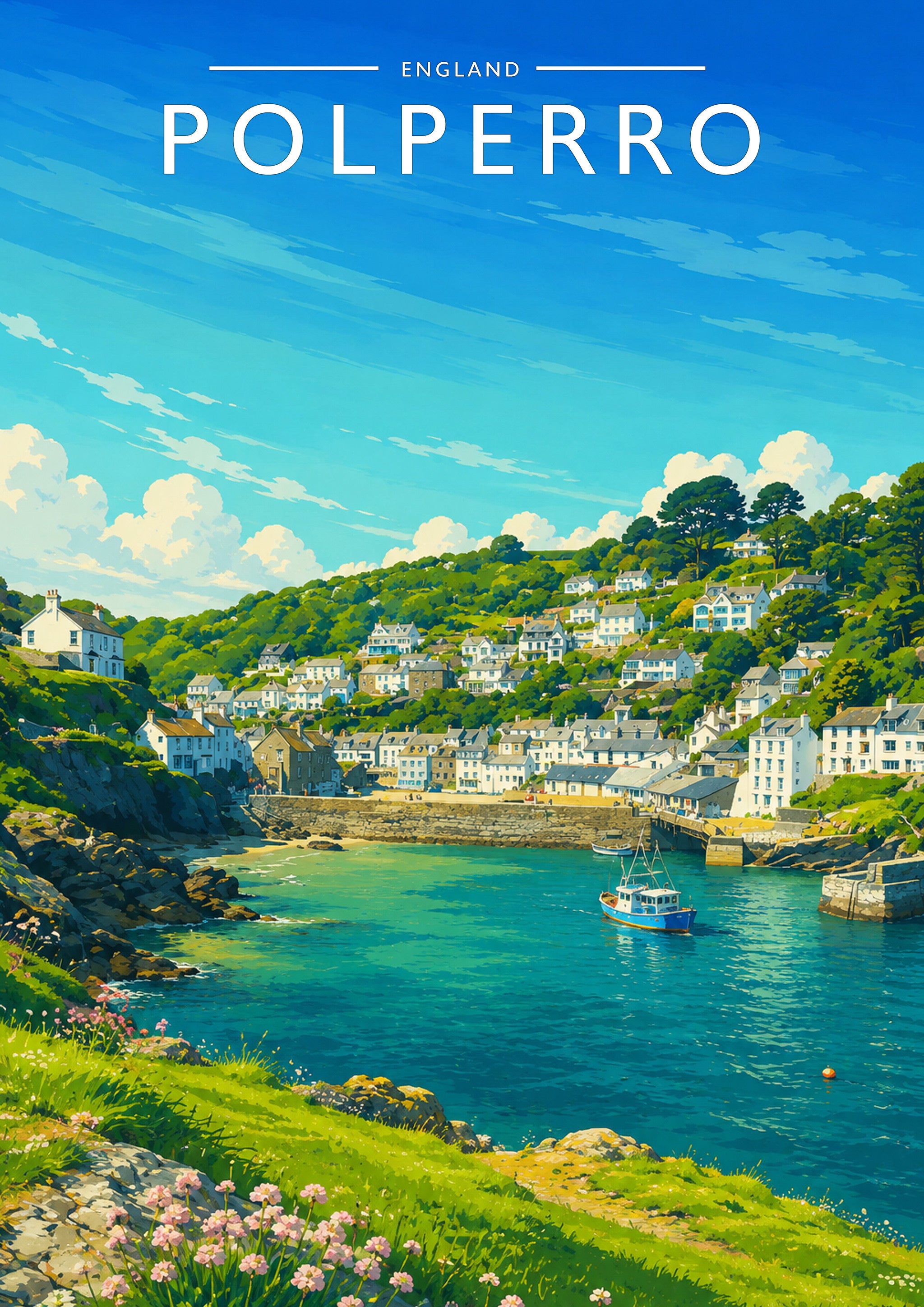 Polperro #2 Travel Poster - A4 travel poster print