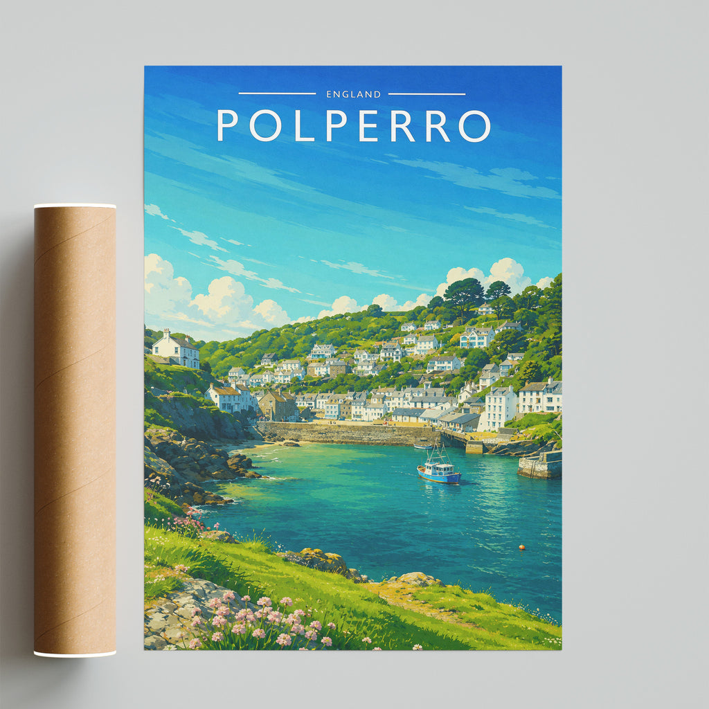 Polperro #2 Travel Poster - fine art print with shipping tube