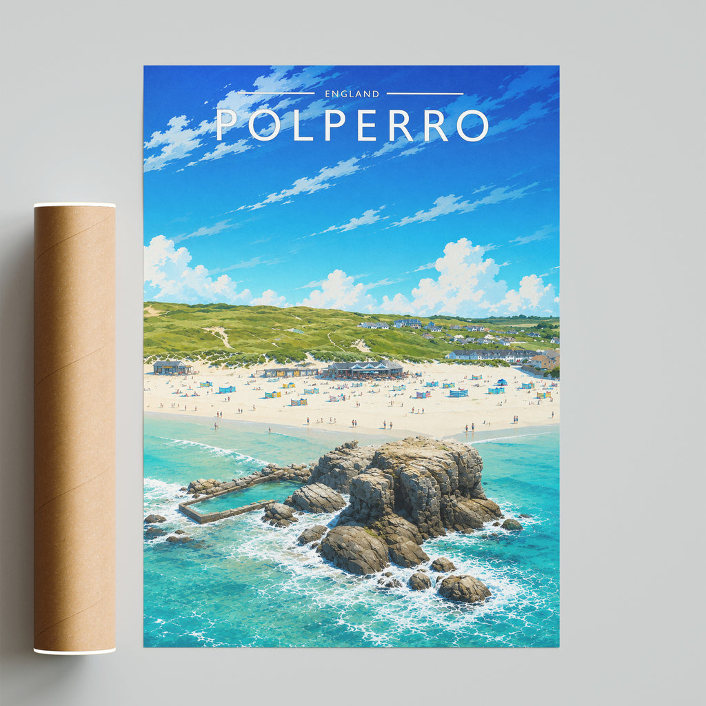 Polperro #3 Travel Poster - fine art print with shipping tube
