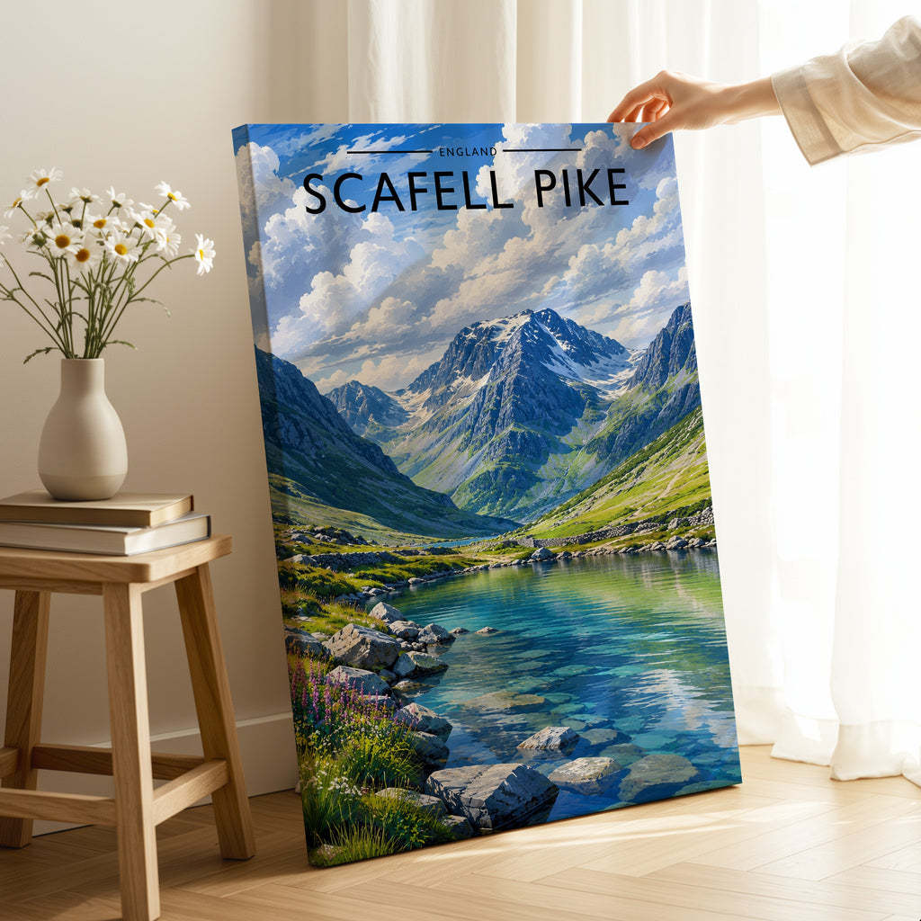 Scafell Pike Travel Poster as a gallery-wrapped canvas