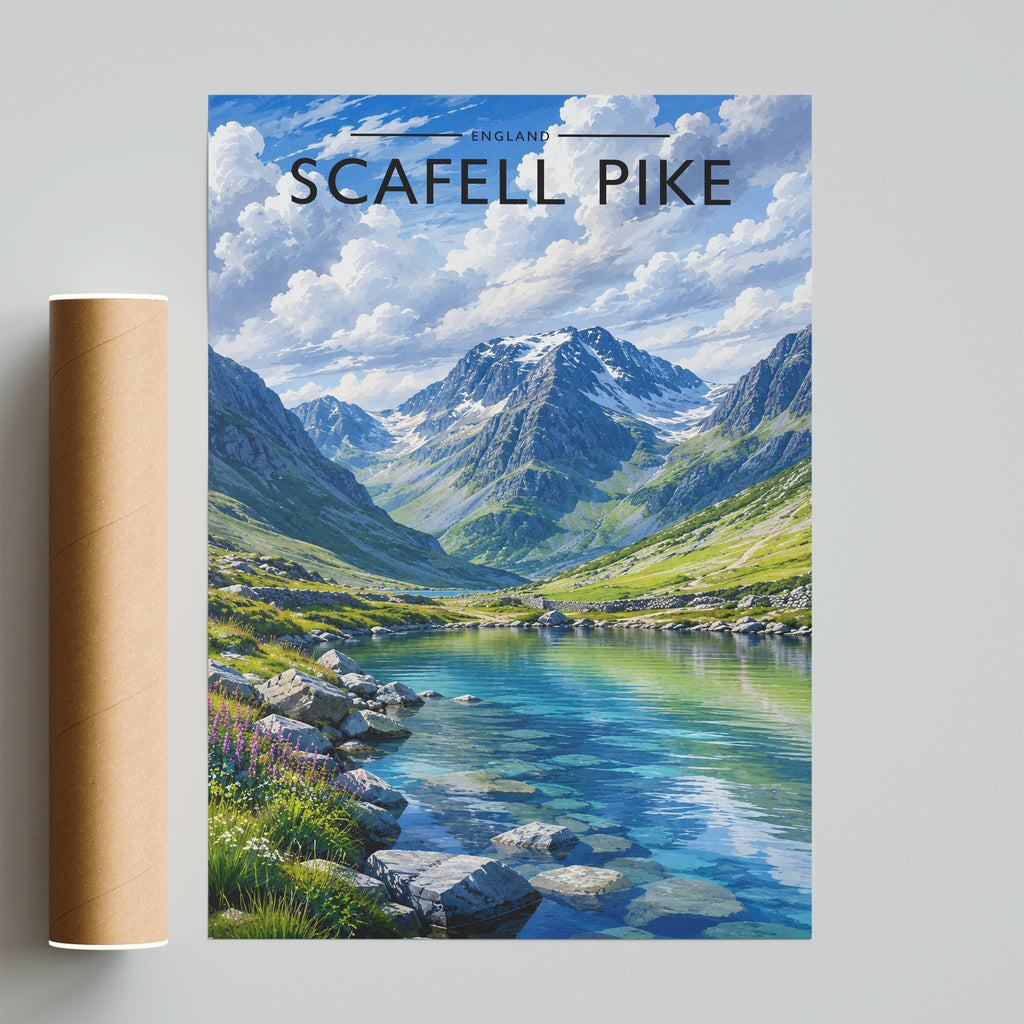 Scafell Pike Travel Poster - fine art print with shipping tube