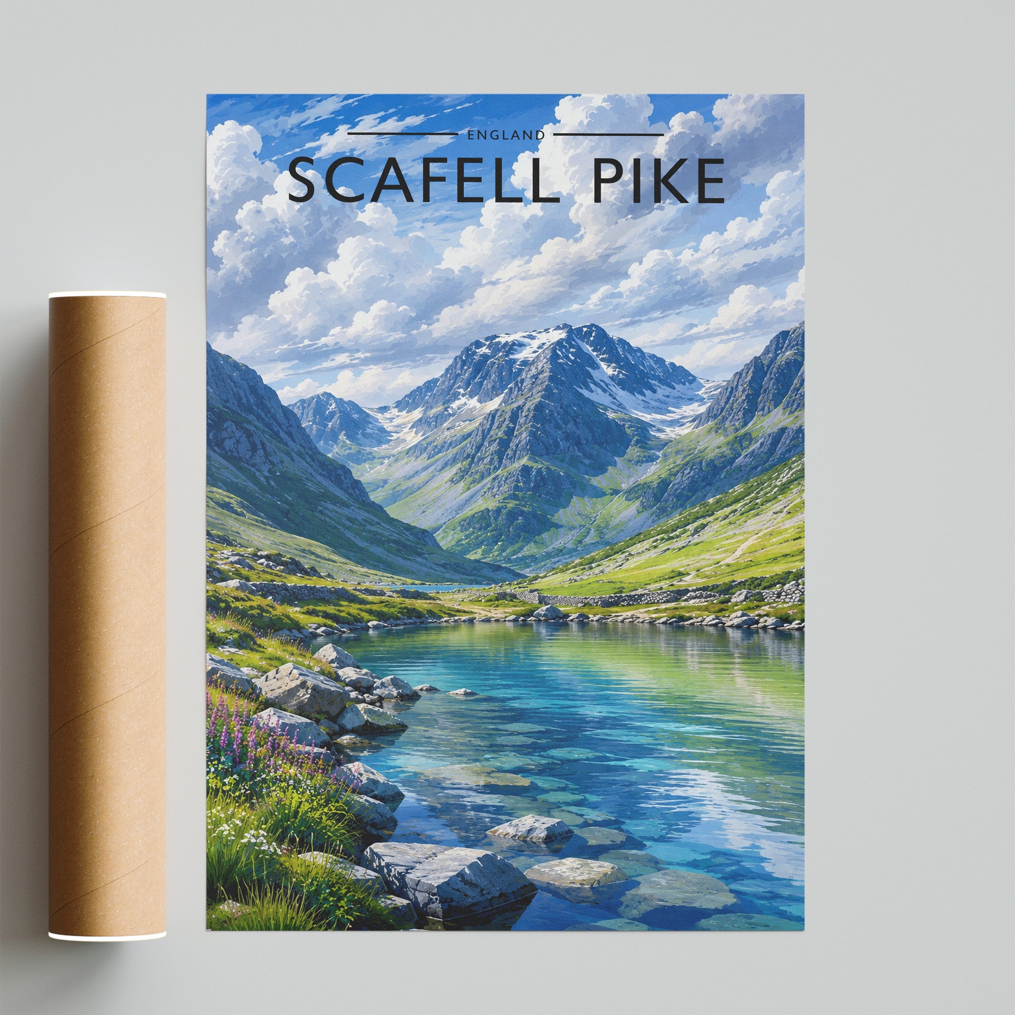 Scafell Pike Travel Poster - fine art print with shipping tube