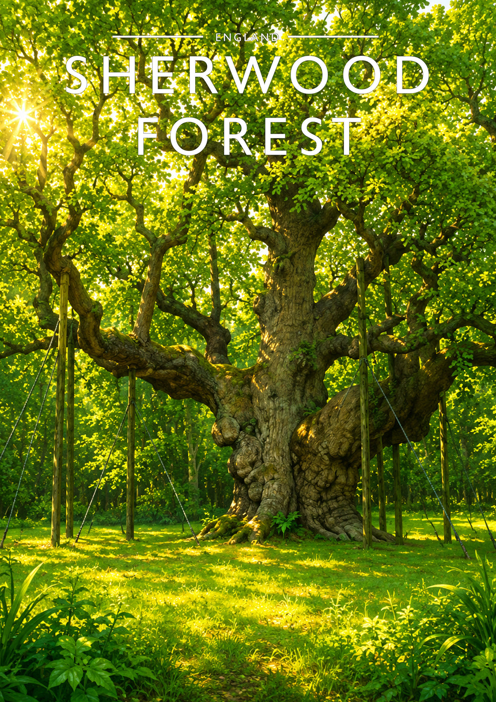 Sherwood Forest Travel Poster - A4 travel poster print