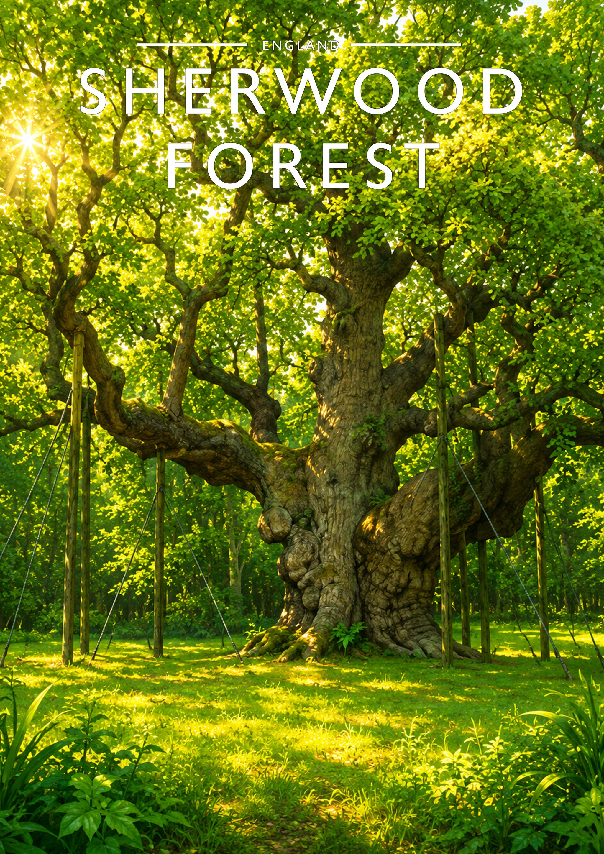Sherwood Forest Travel Poster - A4 travel poster print