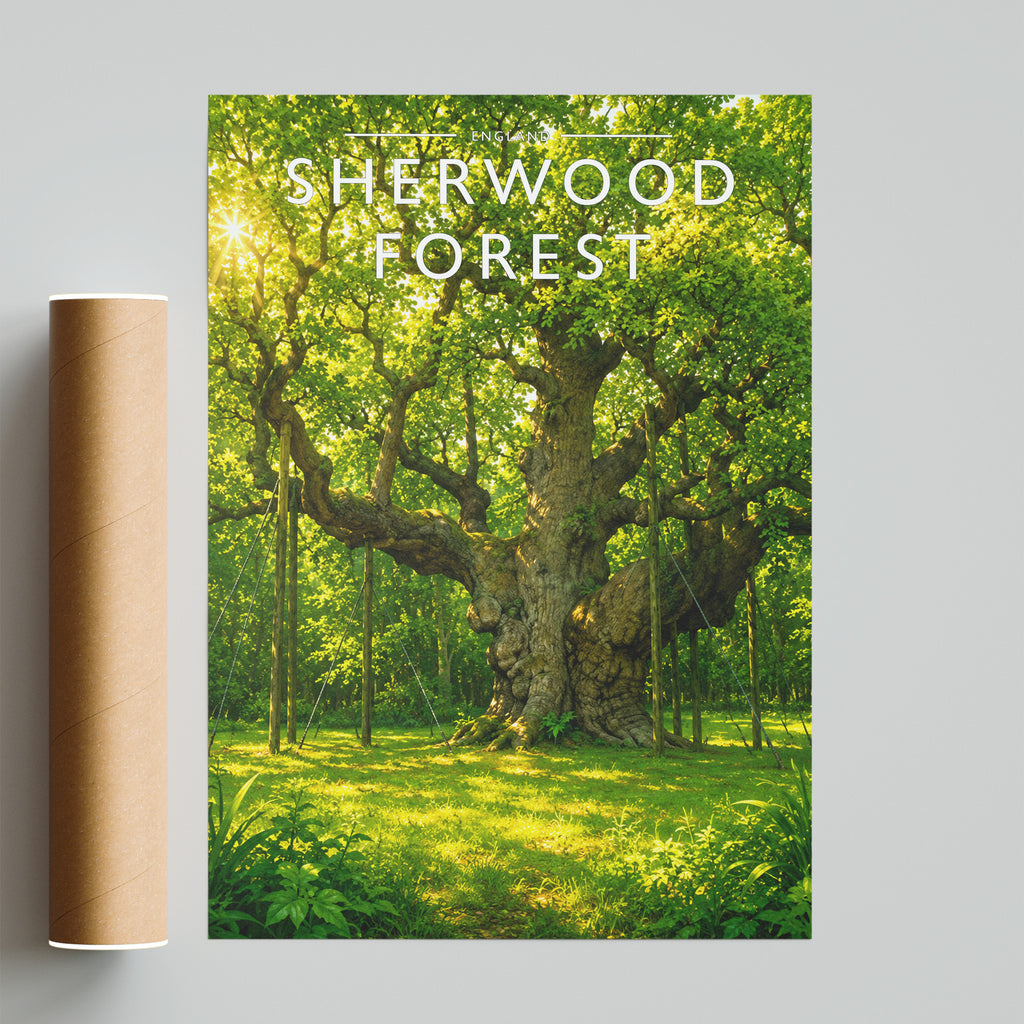 Sherwood Forest Travel Poster - fine art print with shipping tube