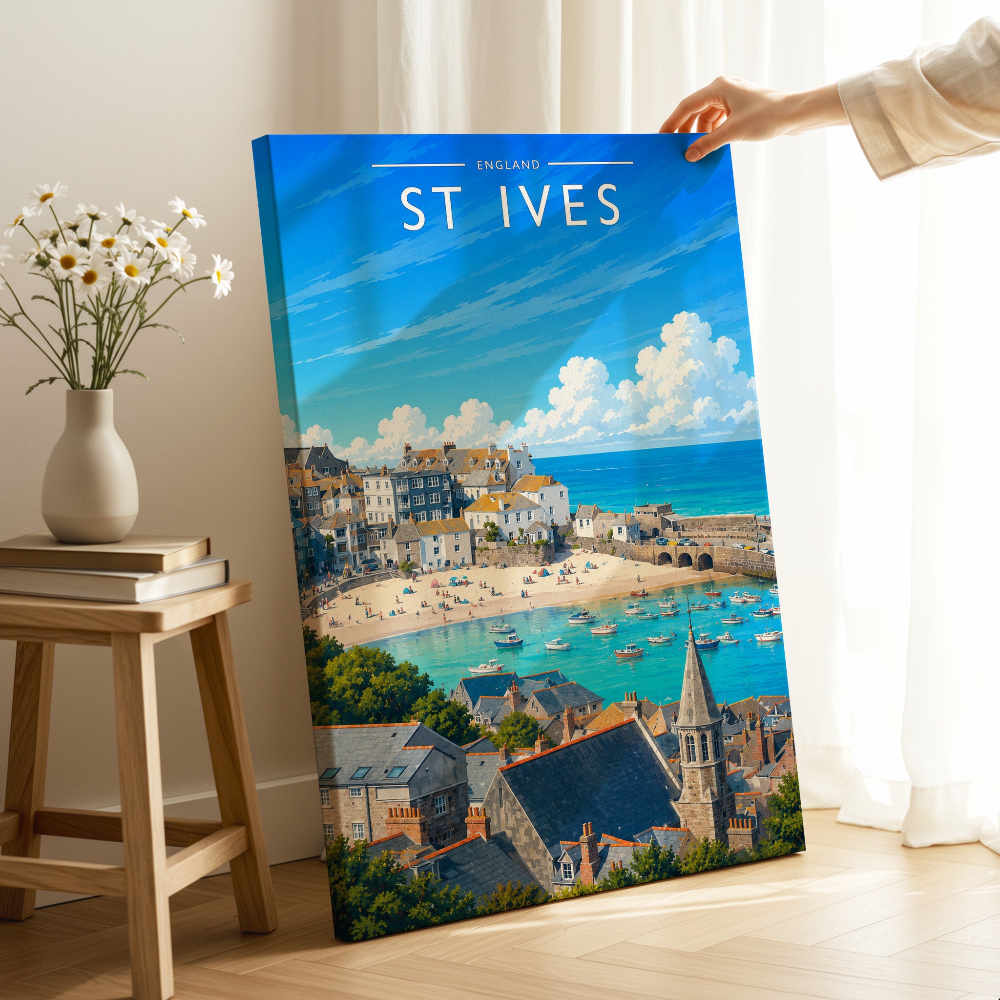St Ives #2 Travel Poster as a gallery-wrapped canvas