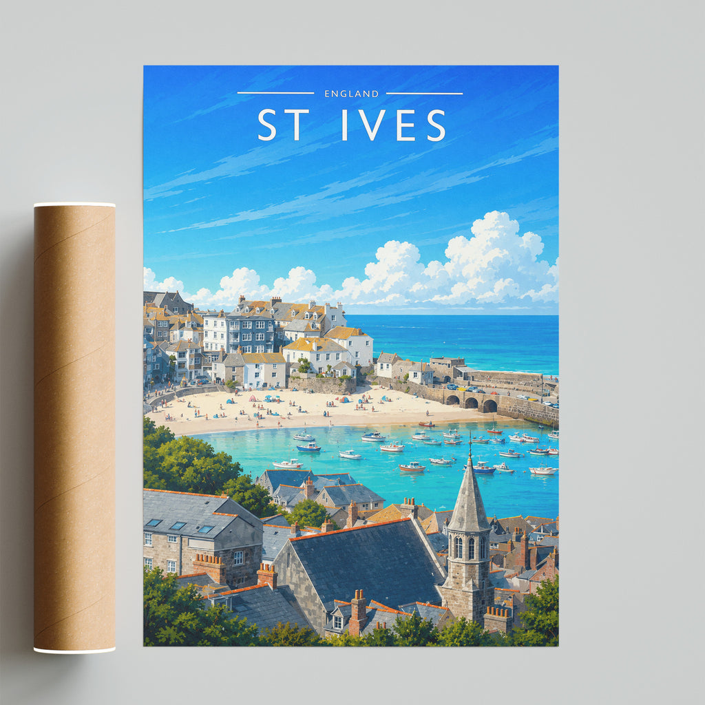 St Ives #2 Travel Poster - fine art print with shipping tube