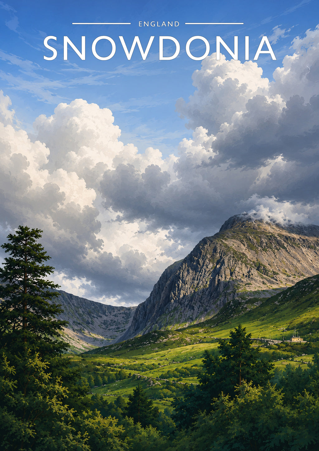 Snowdonia Travel Poster - A4 travel poster print