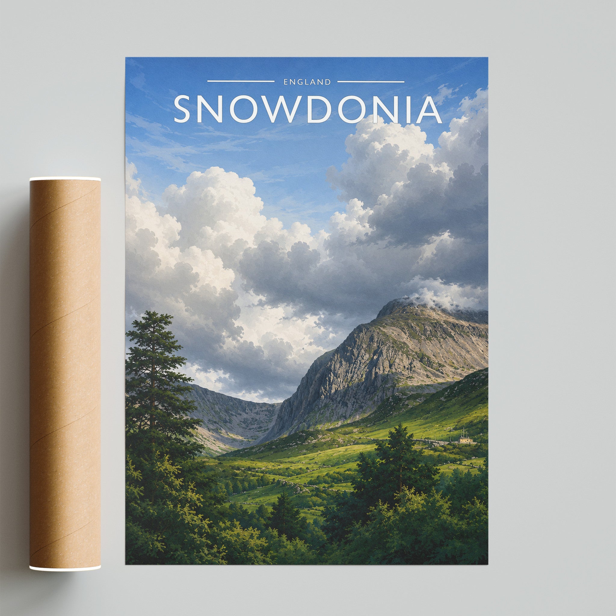 Snowdonia Travel Poster - fine art print with shipping tube