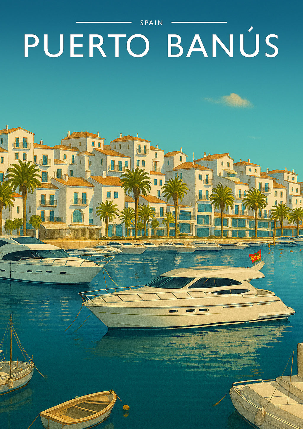 Puerto Banús Travel Poster - A4 travel poster print