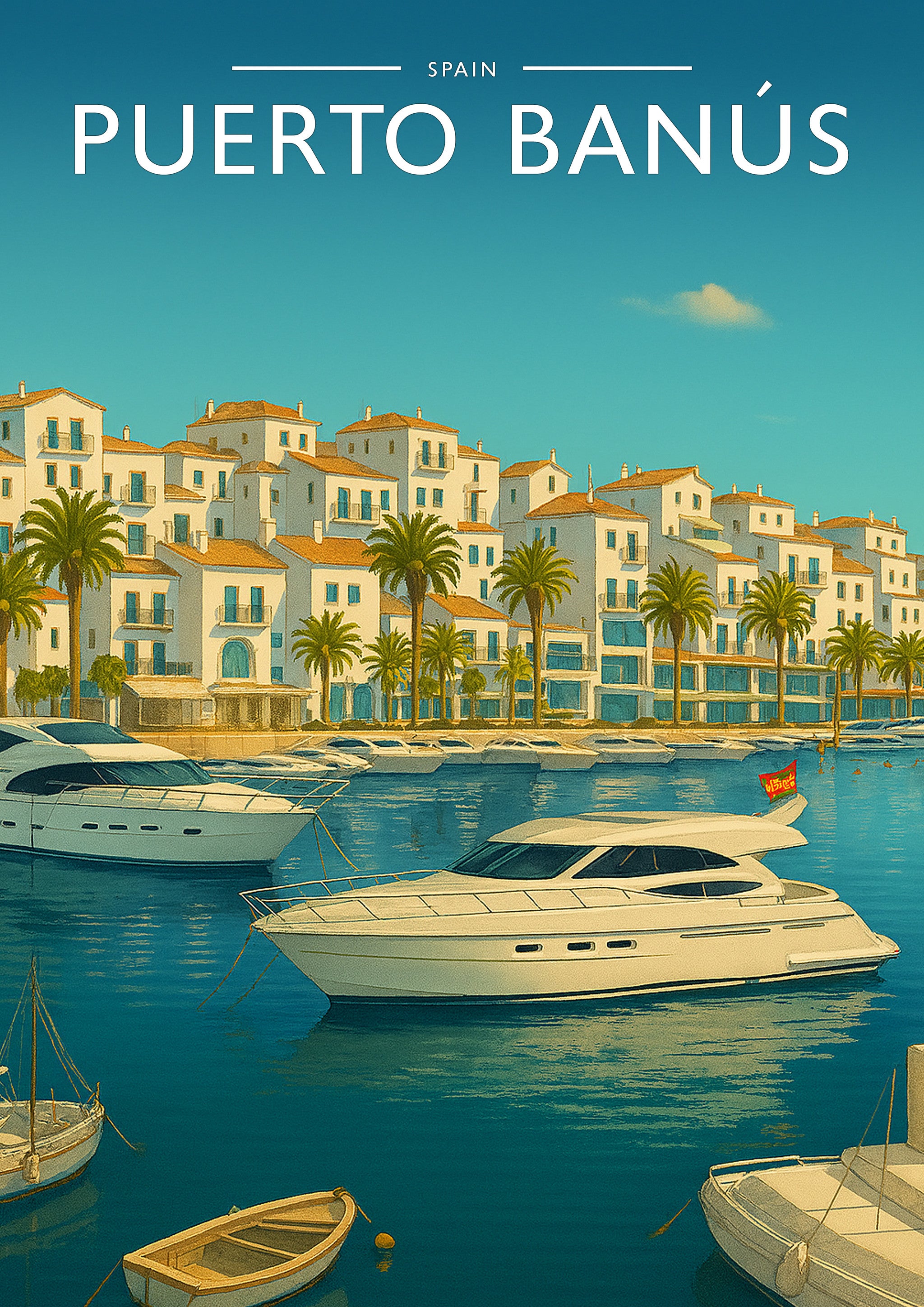 Puerto Banús Travel Poster - A4 travel poster print