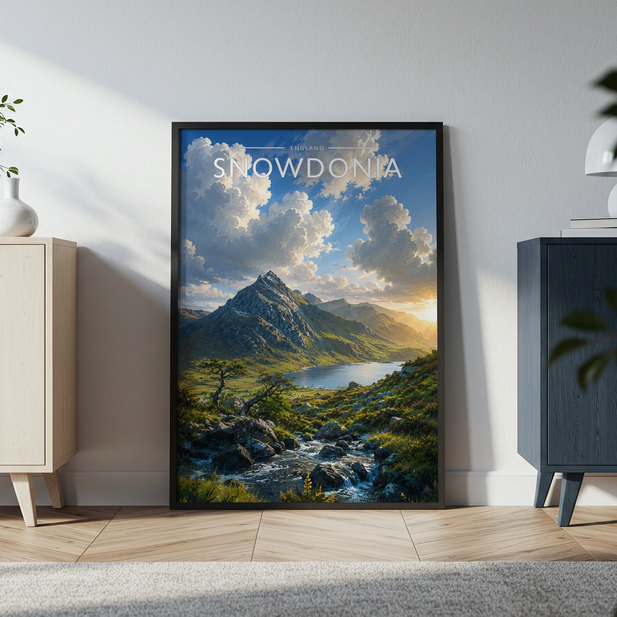 Snowdonia #2 Travel Poster in a black frame