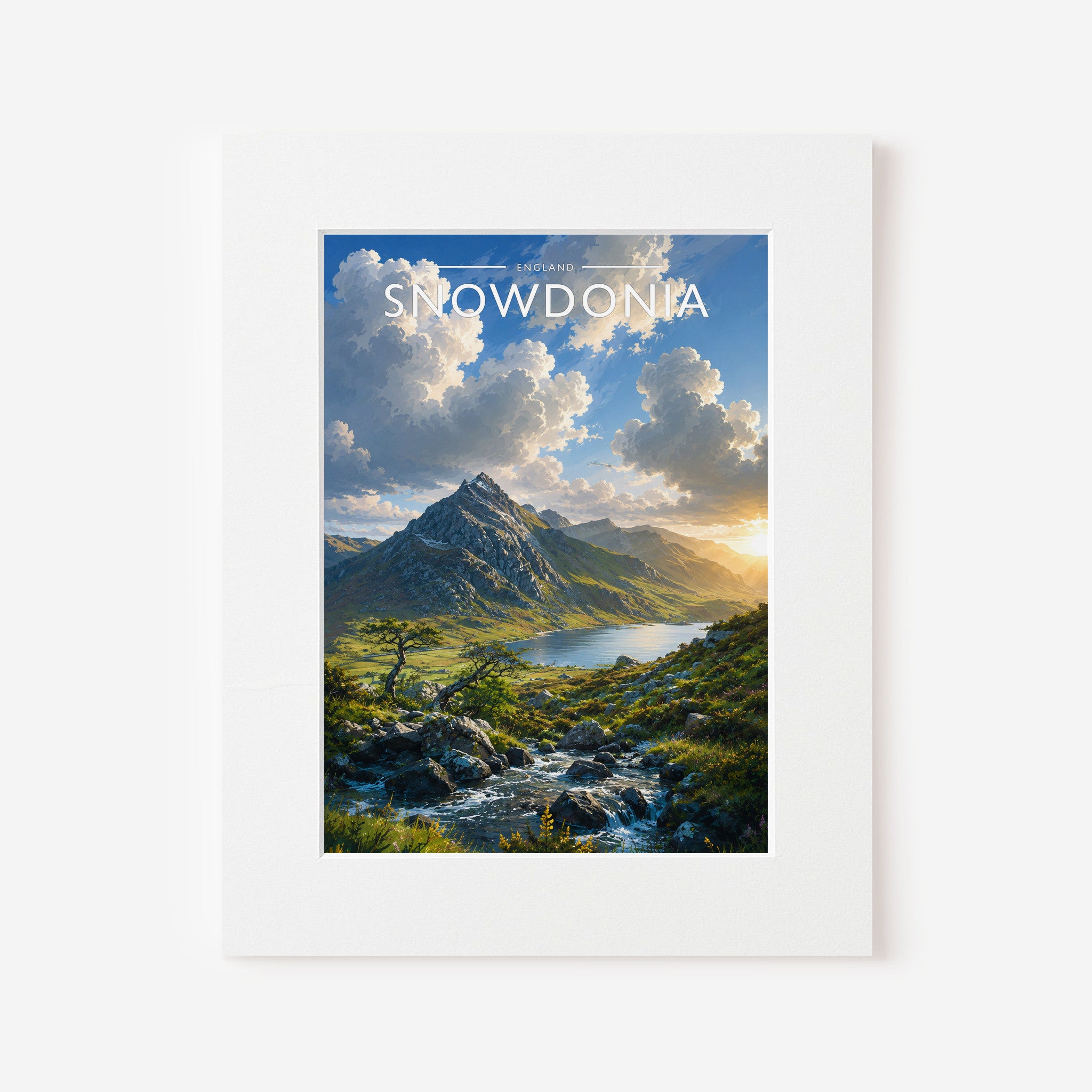 Snowdonia #2 Travel Poster in a white mount