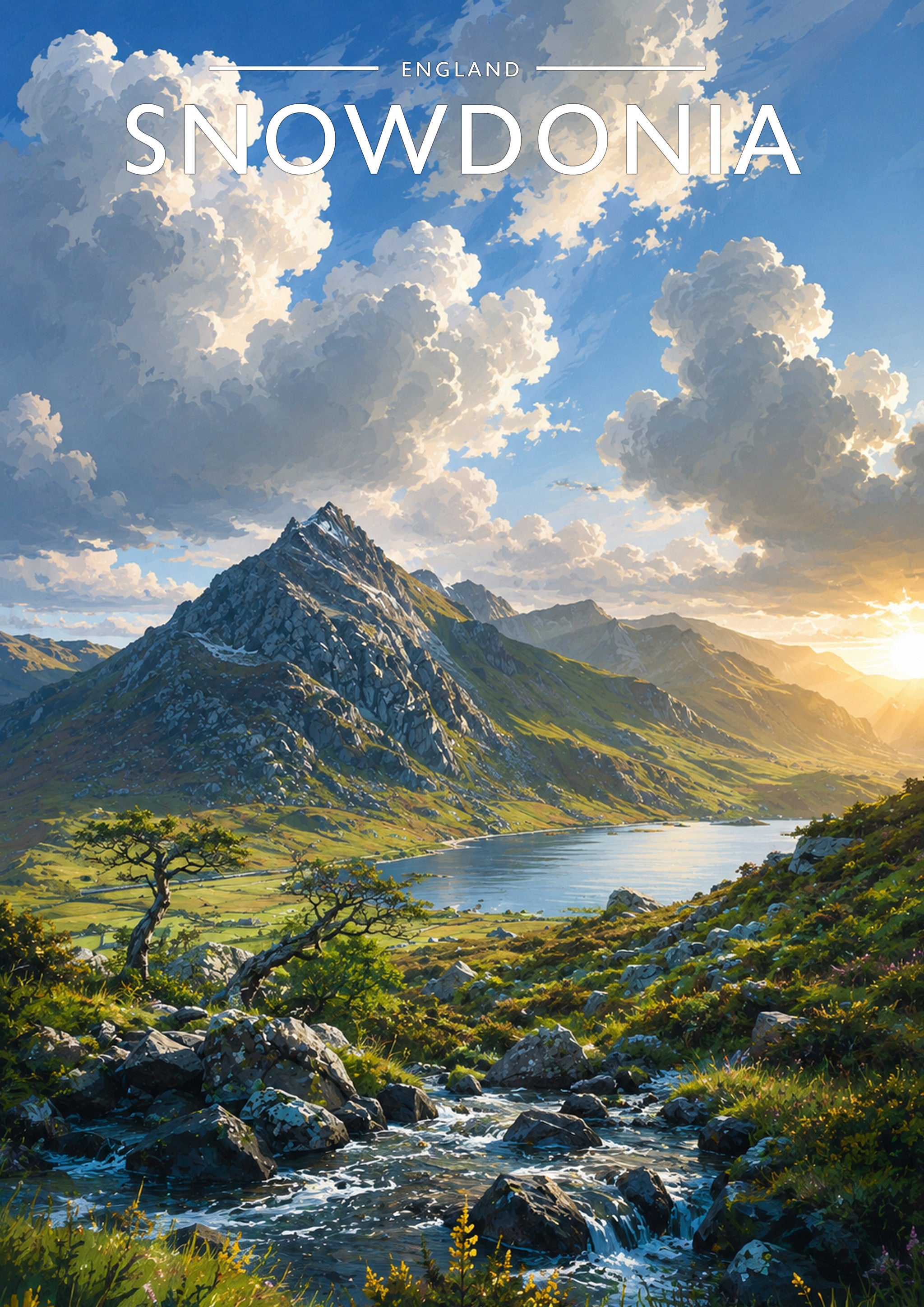 Snowdonia #2 Travel Poster - A4 travel poster print