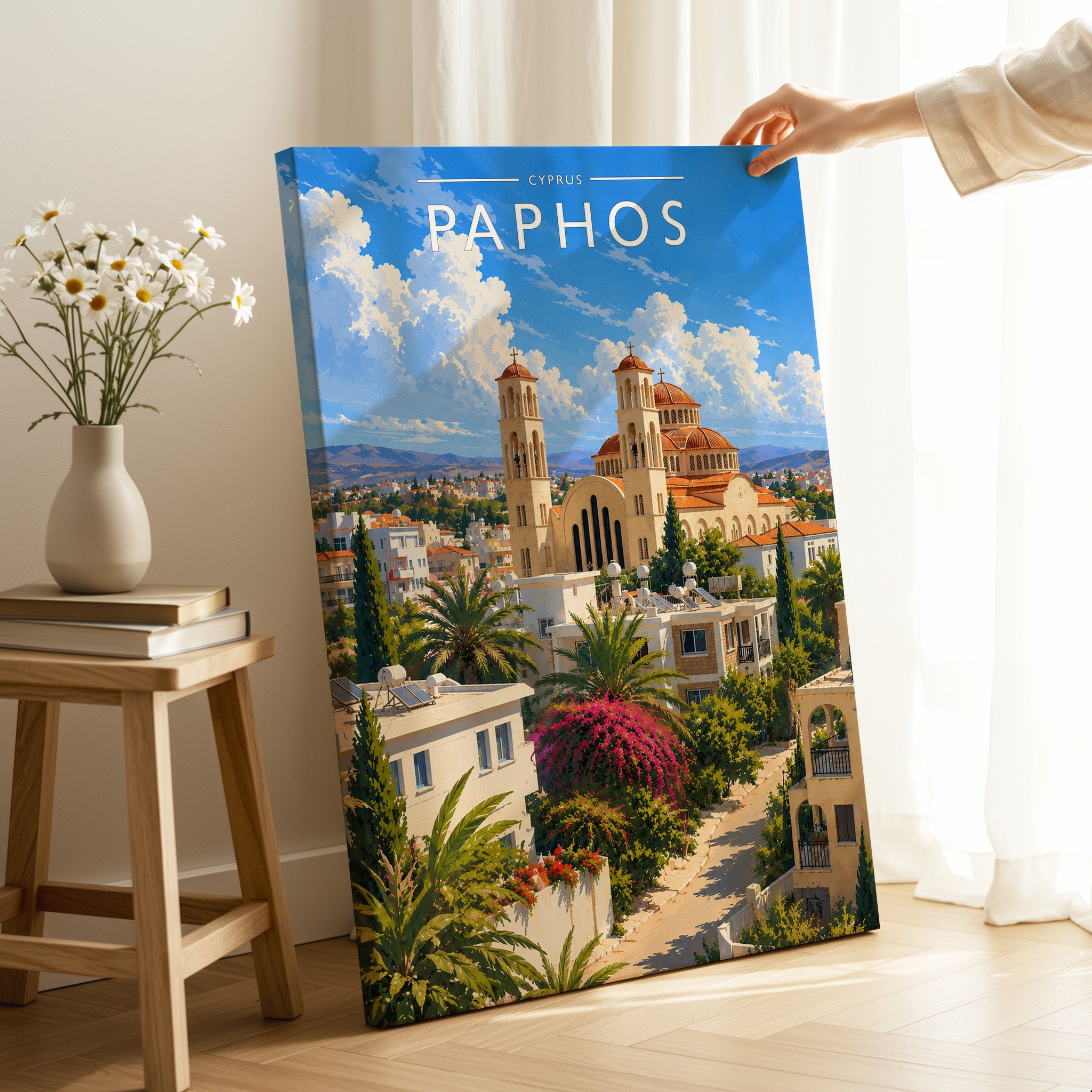 Paphos #2 Travel Poster as a gallery-wrapped canvas