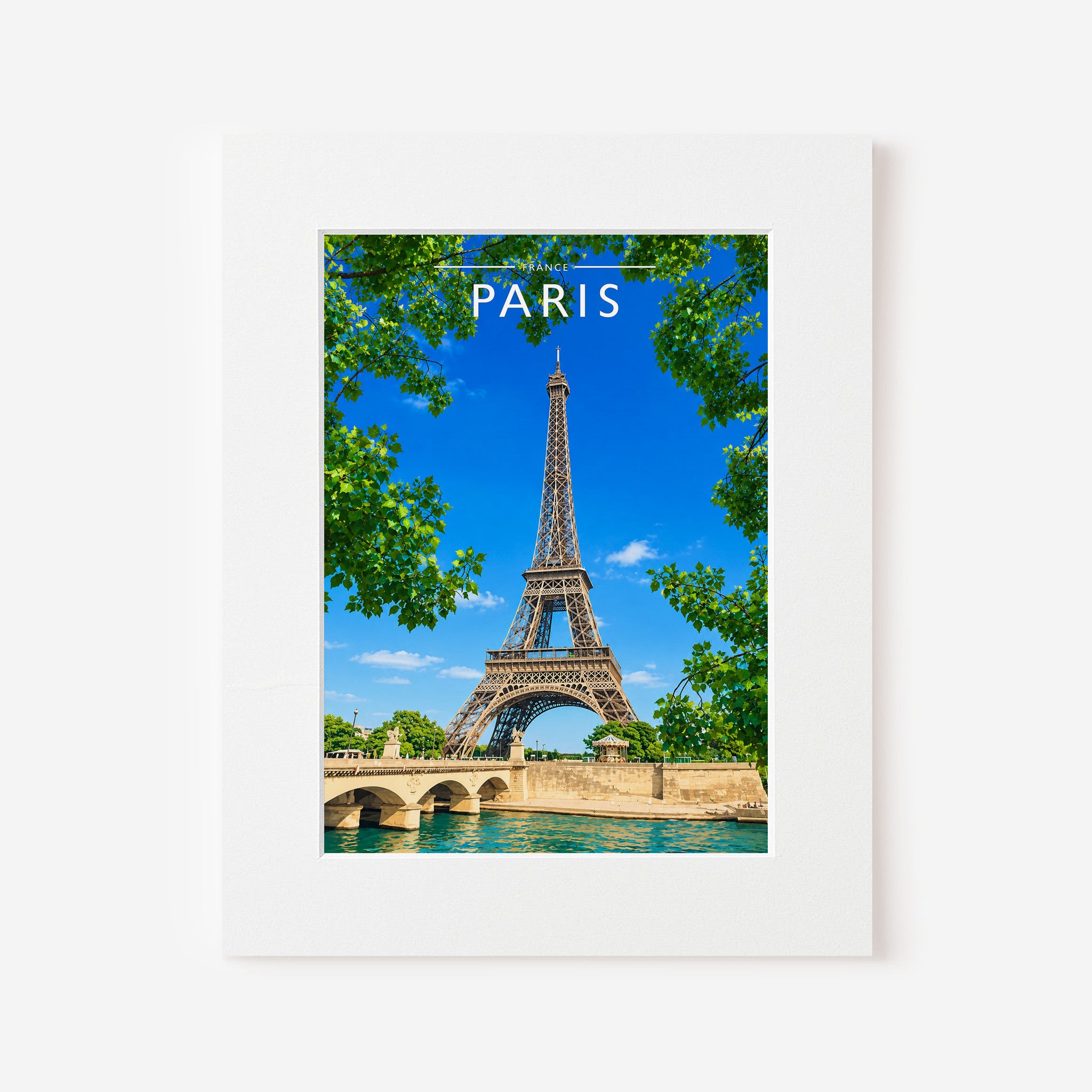 Paris #2 Travel Poster in a white mount