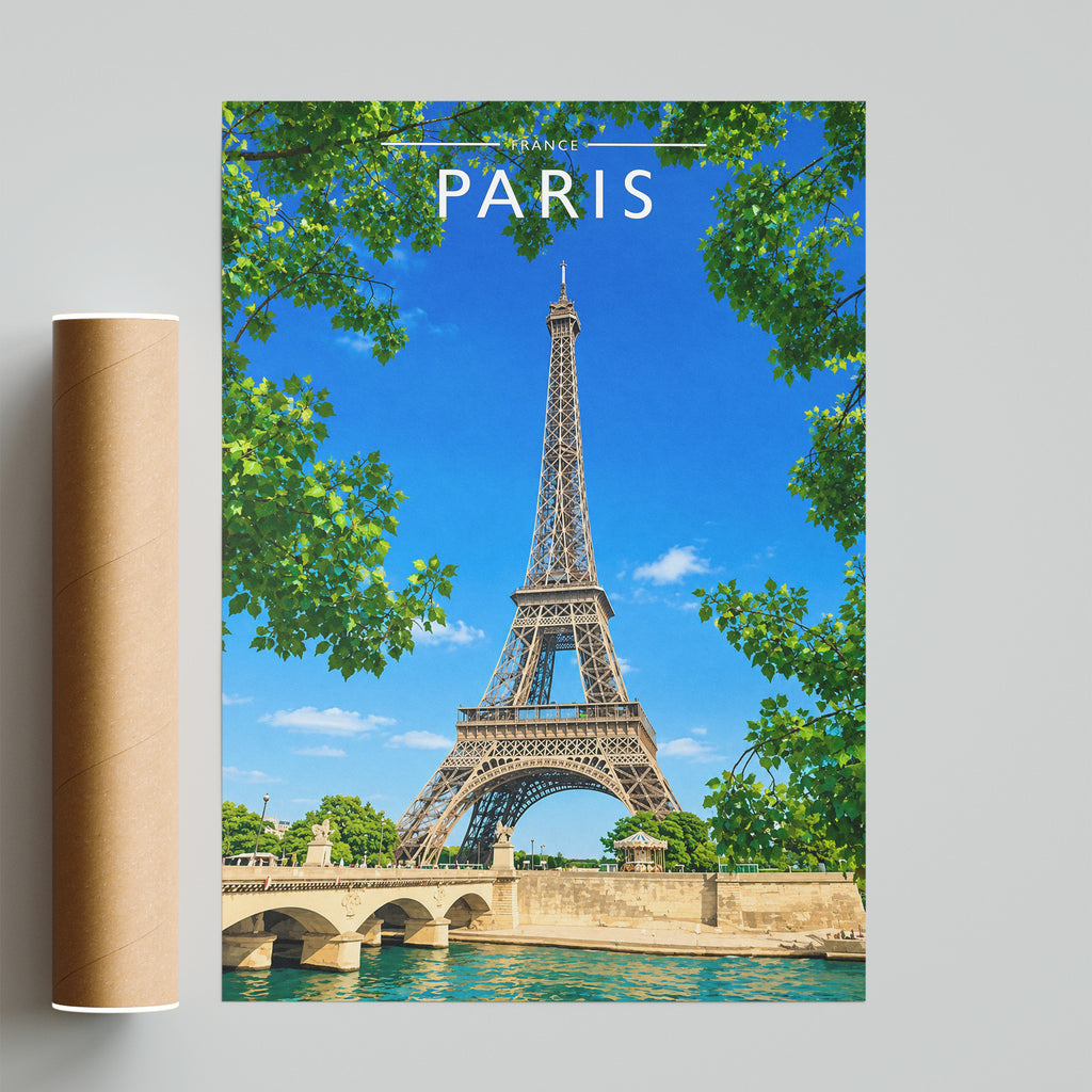 Paris #2 Travel Poster - fine art print with shipping tube