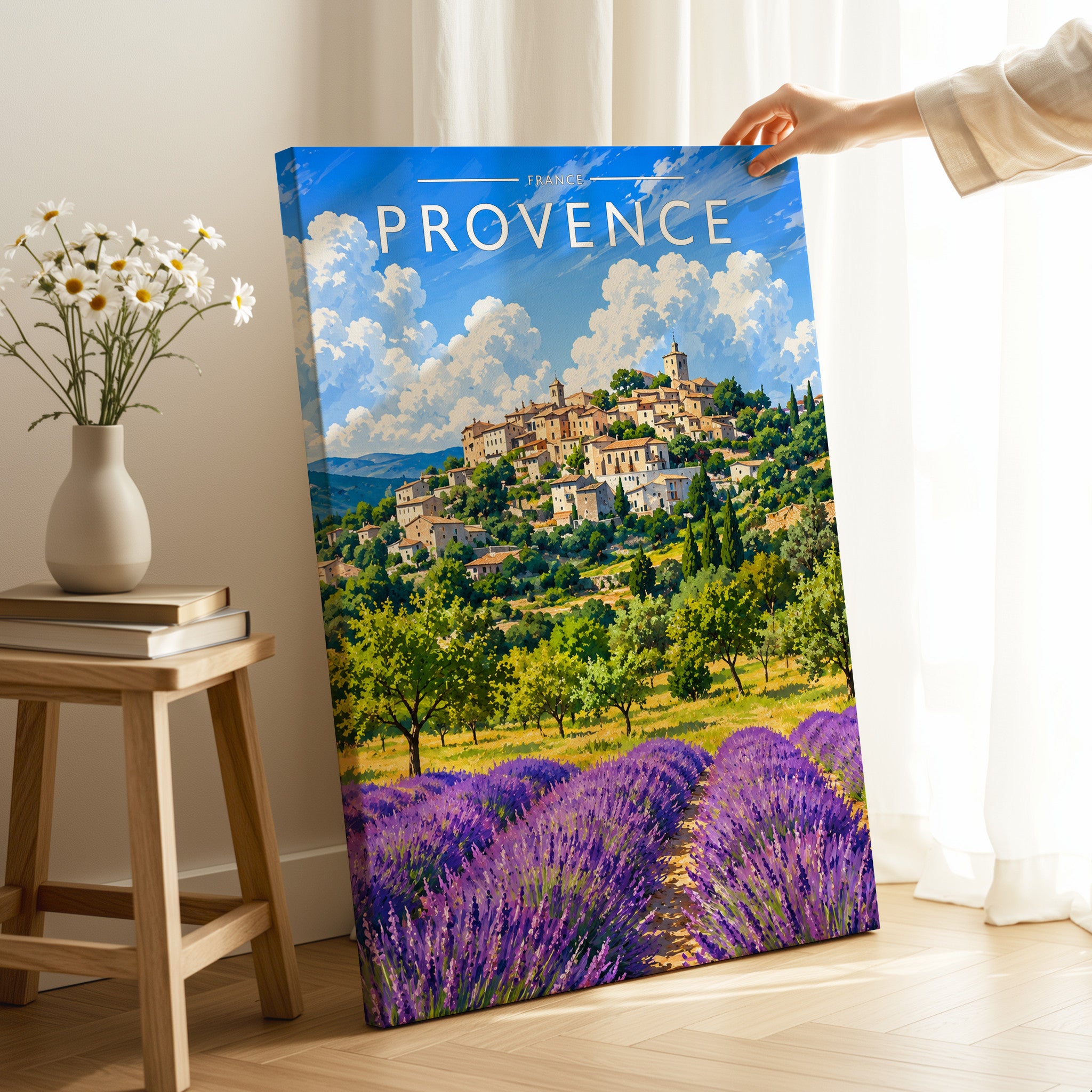 Provence Travel Poster as a gallery-wrapped canvas