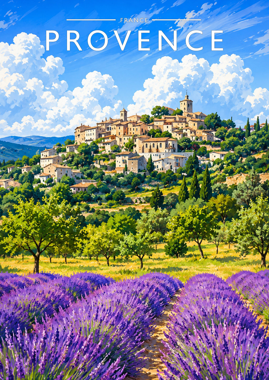 Provence Travel Poster - A4 travel poster print