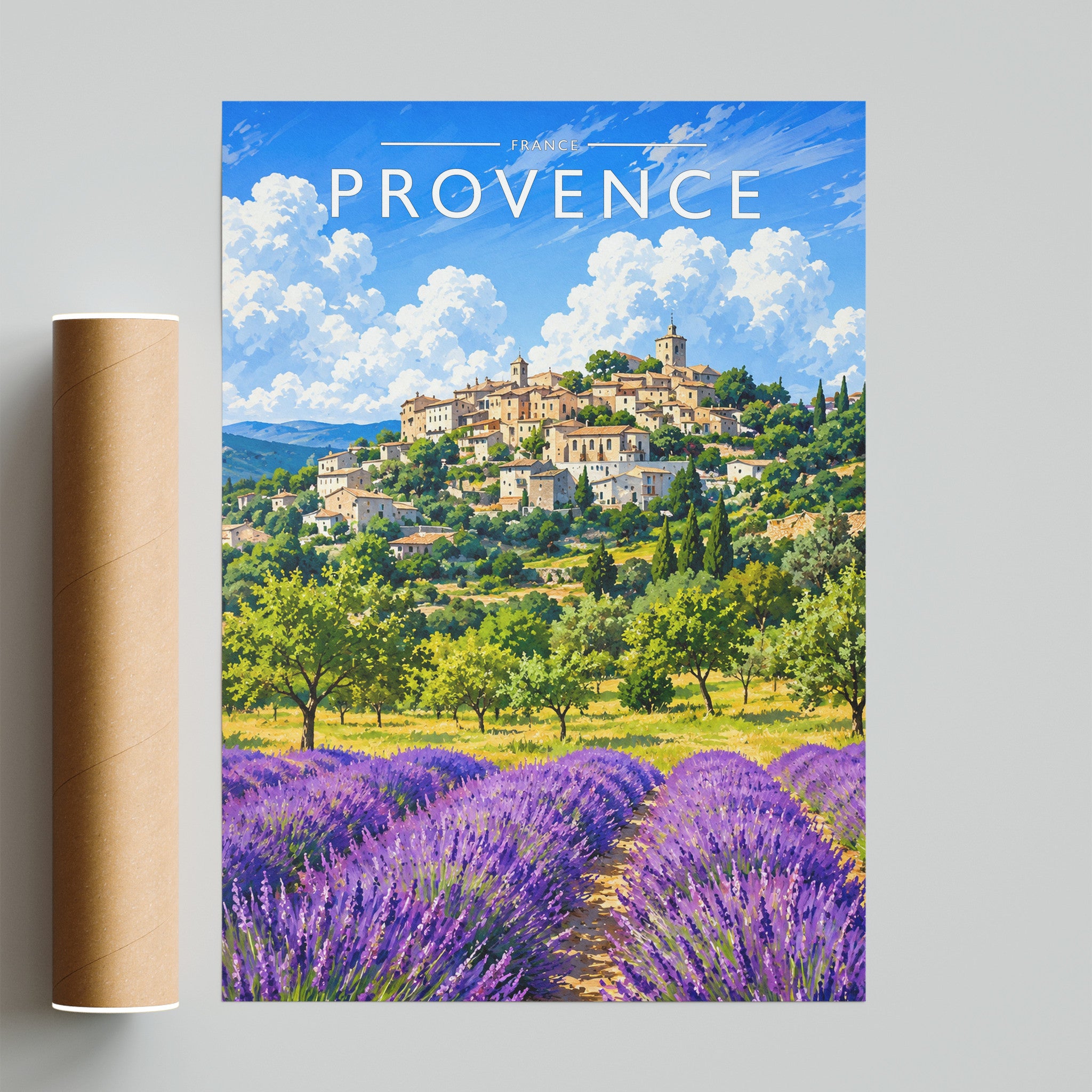 Provence Travel Poster - fine art print with shipping tube