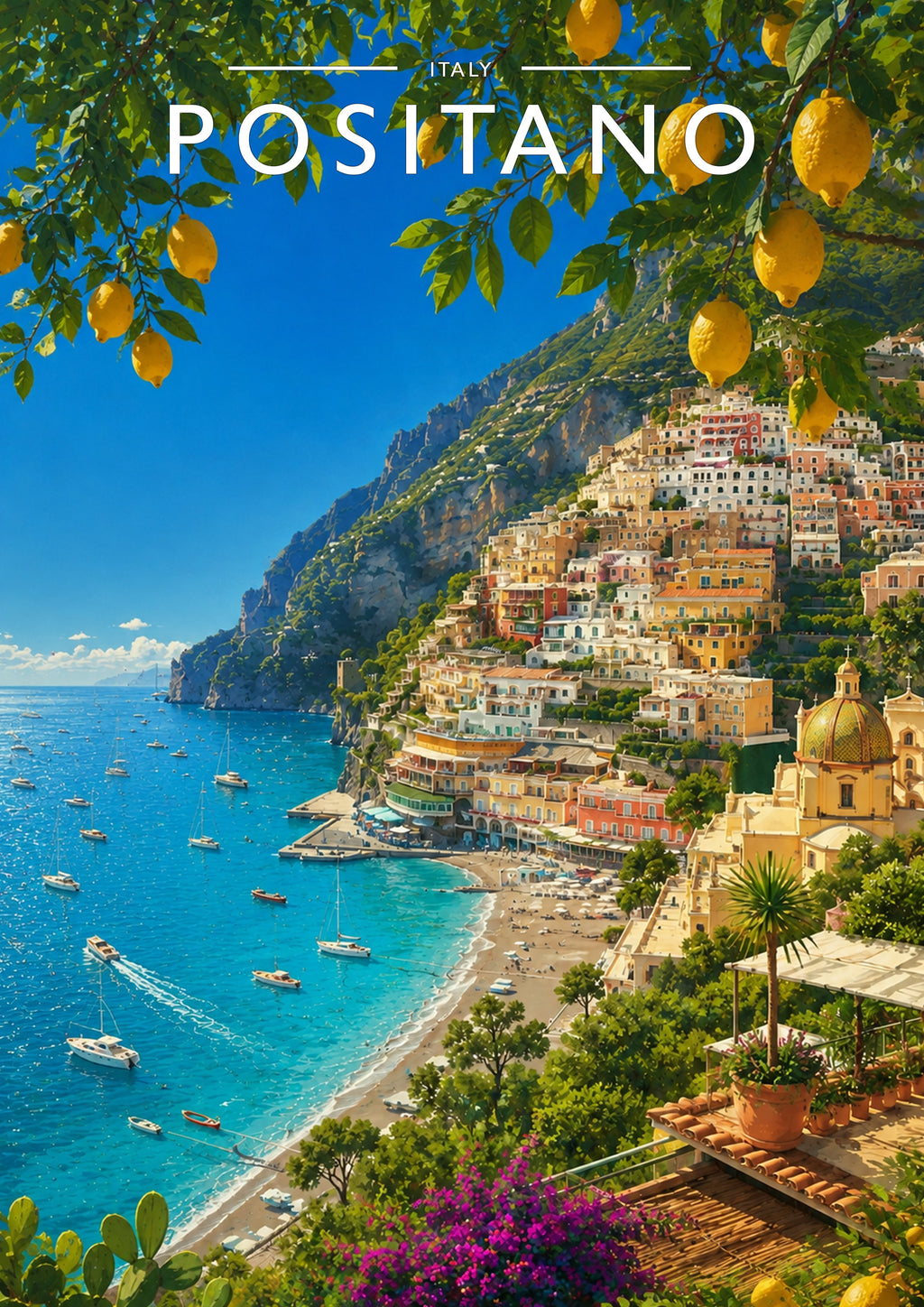 Positano #3 Travel Poster - A4 travel poster print