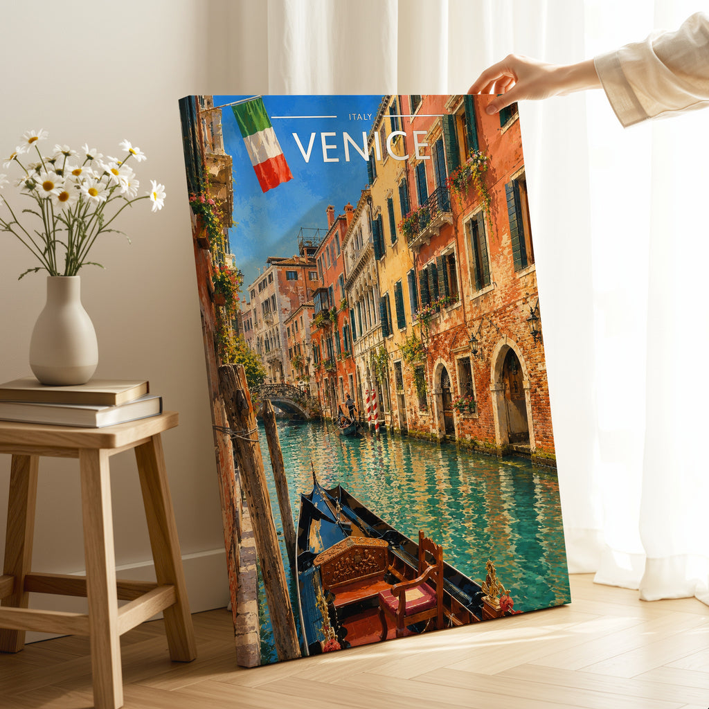 Venice #2 Travel Poster as a gallery-wrapped canvas