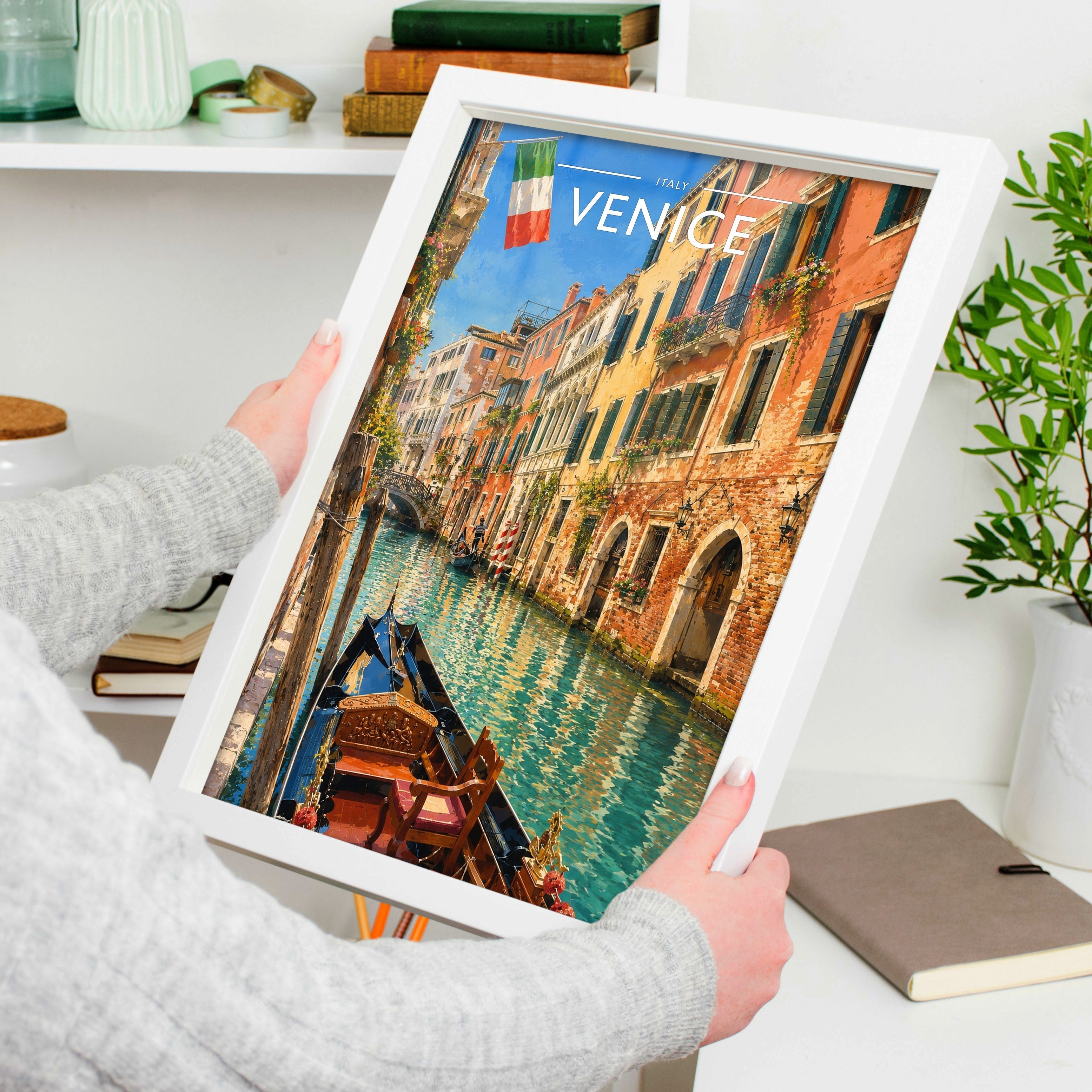Venice #2 Travel Poster held in a white frame