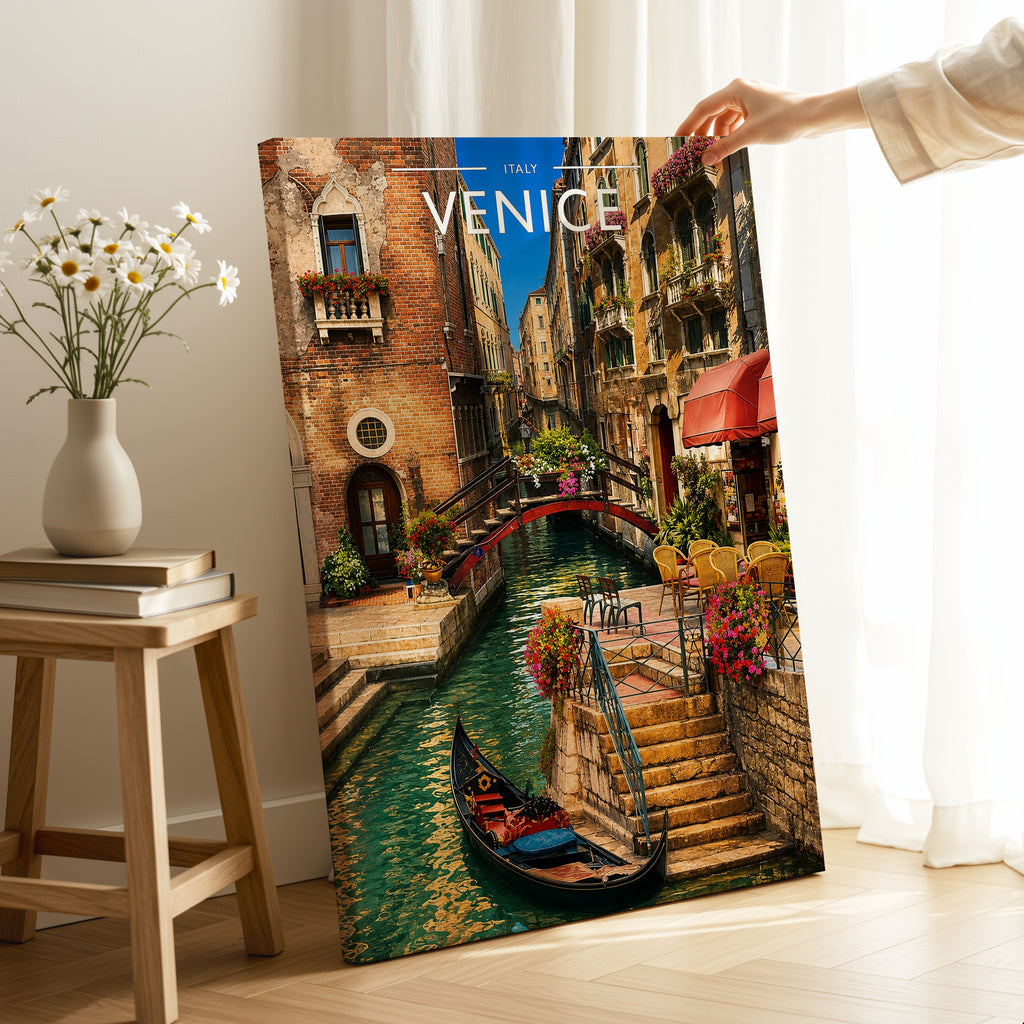 Venice #3 Travel Poster as a gallery-wrapped canvas