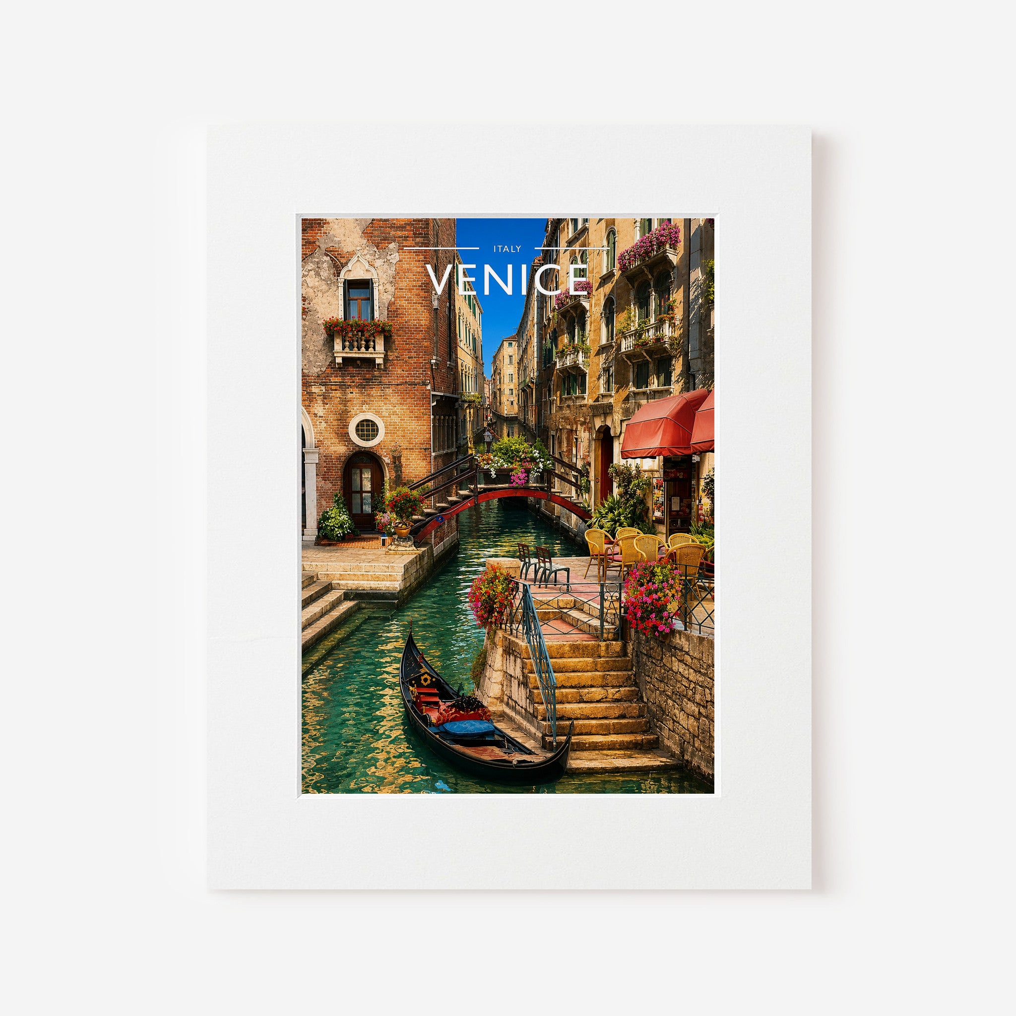 Venice #3 Travel Poster in a white mount